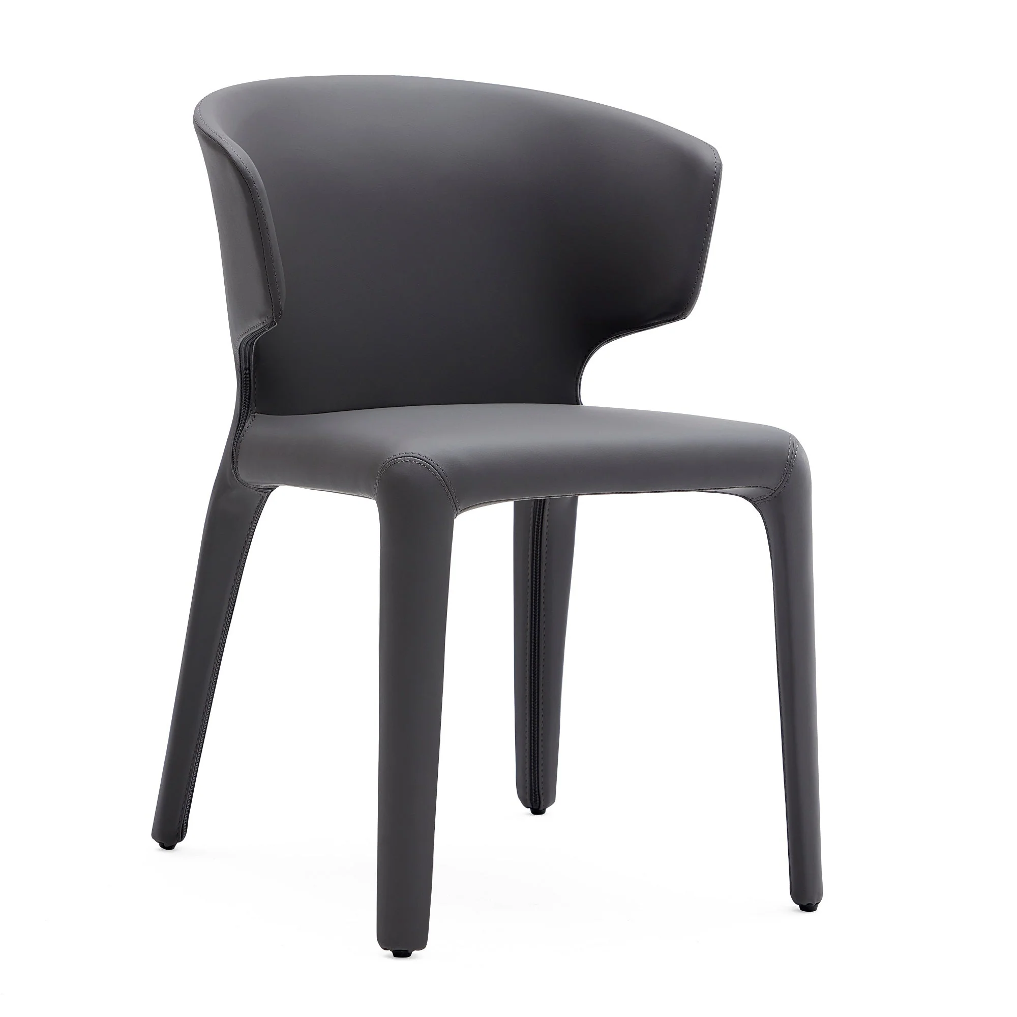Conrad Leather Dining Chair in Grey (set of 2) - Image 4