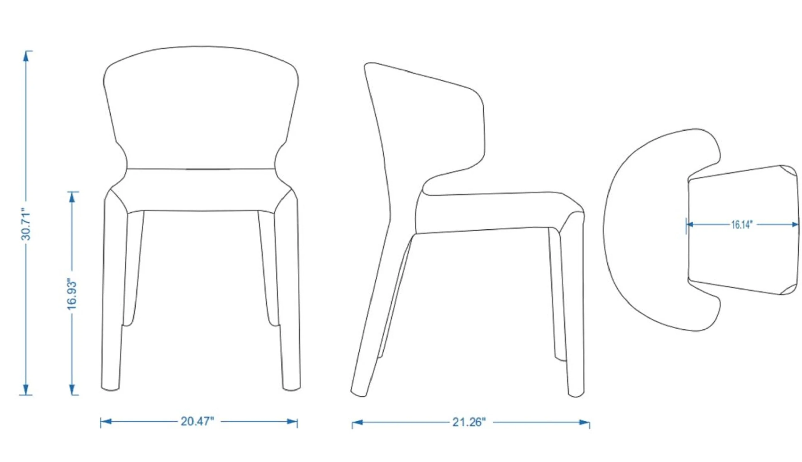 Conrad Woven Tweed Dining Chair in Grey (set of 4) - Image 3