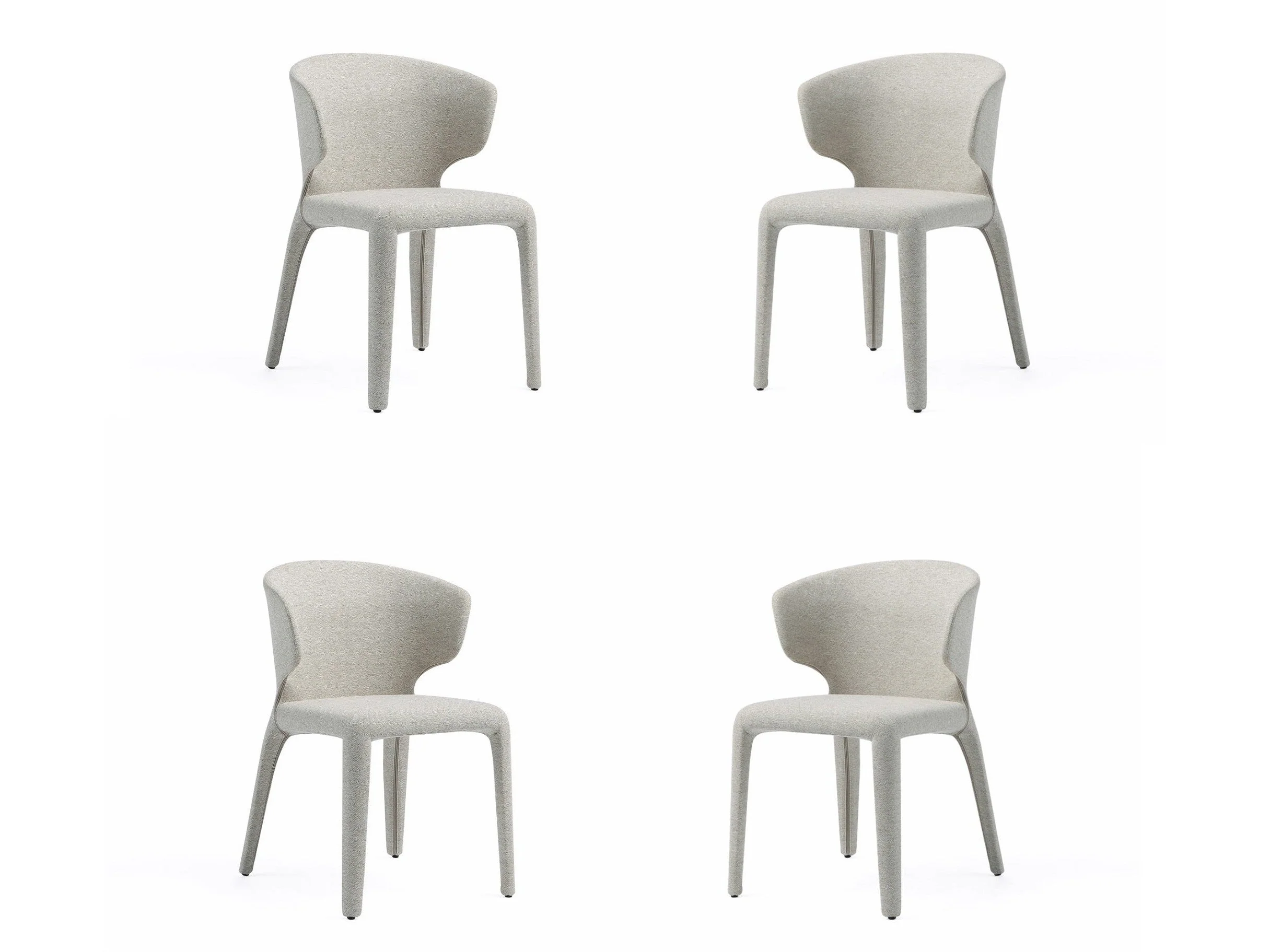 Conrad Woven Tweed Dining Chair in Wheat (set of 4)