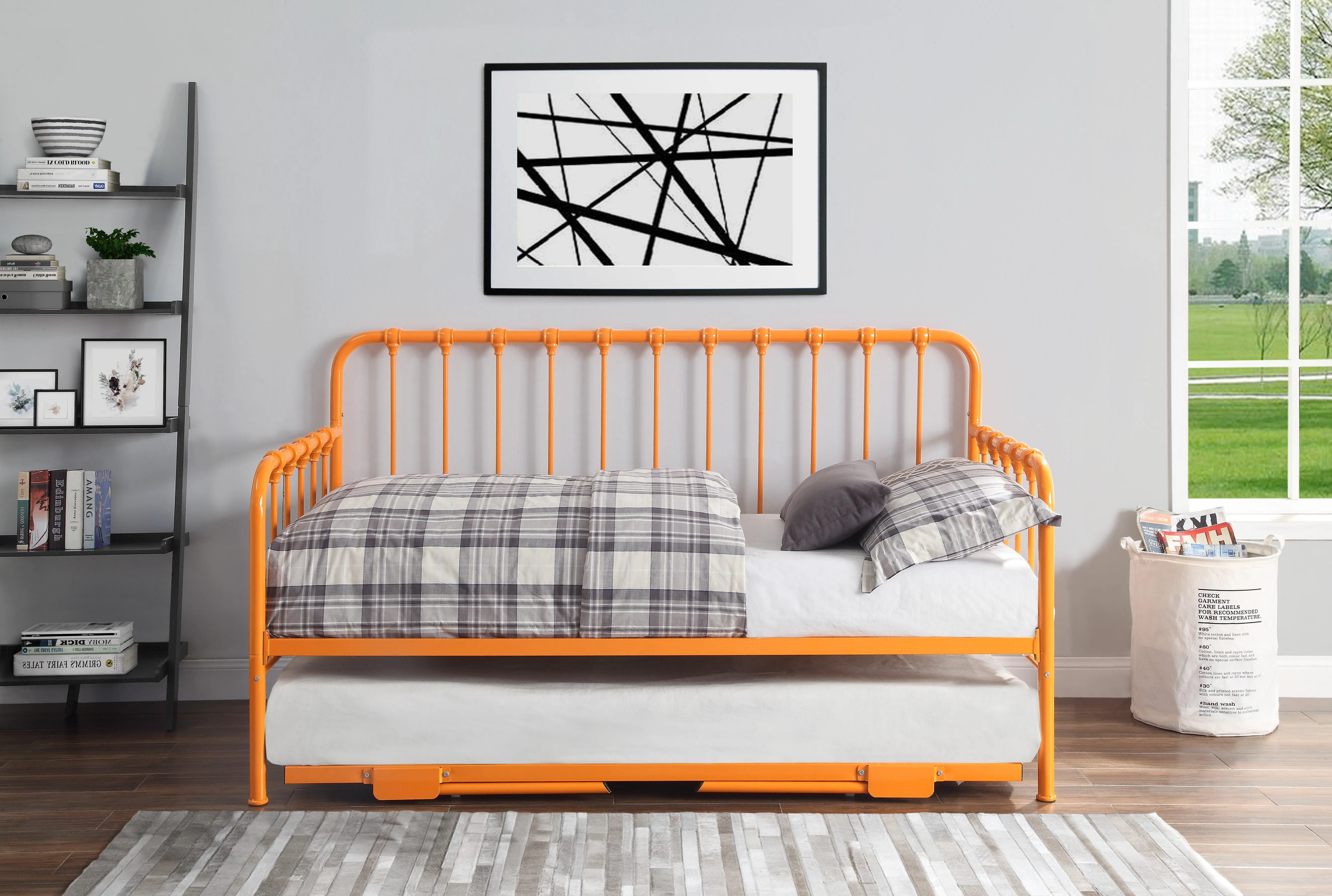 Constance Orange Daybed With Lift-Up Trundle - Image 3