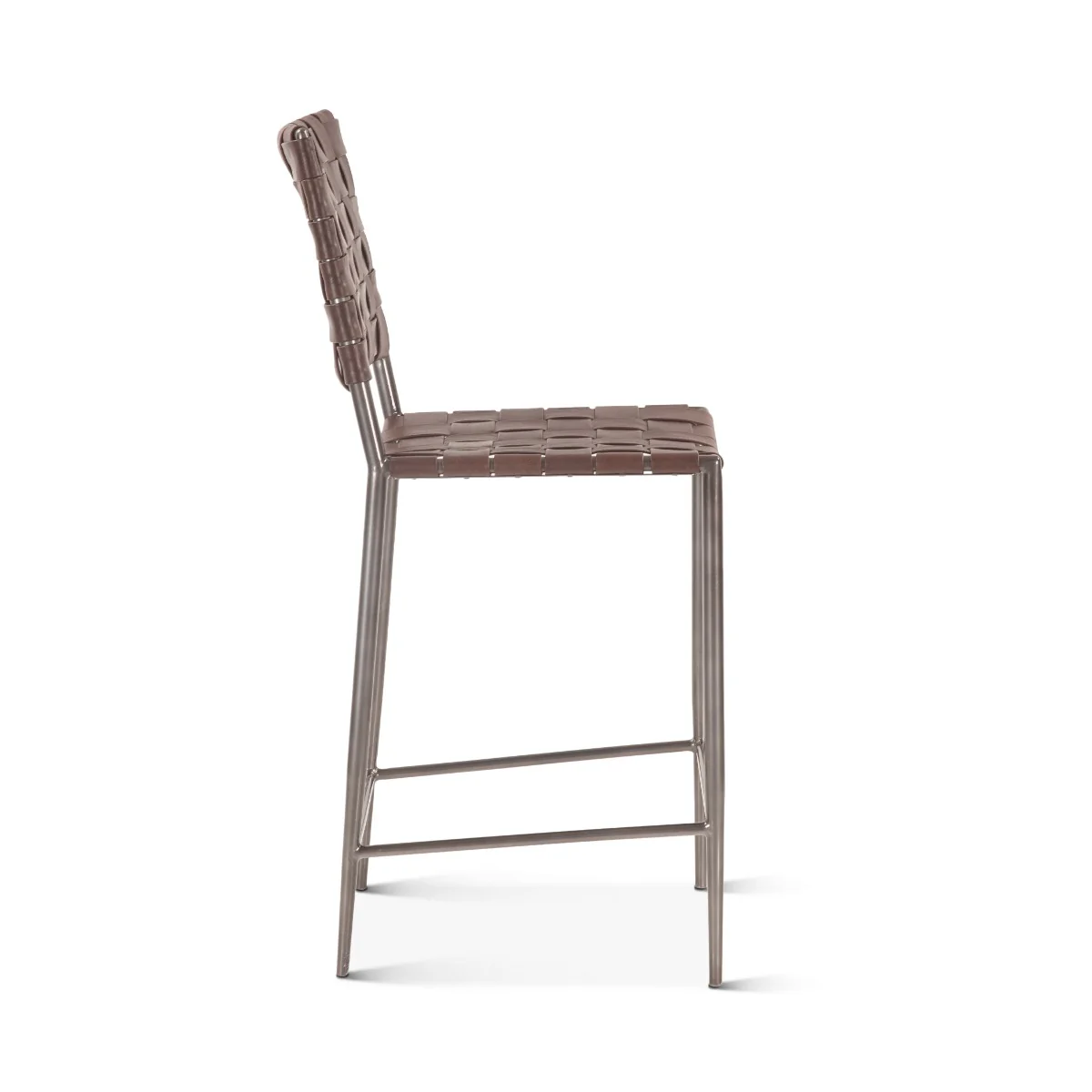 Copenhagen 17" Counter Chair in Brown Buffalo Leather and Iron - Image 9