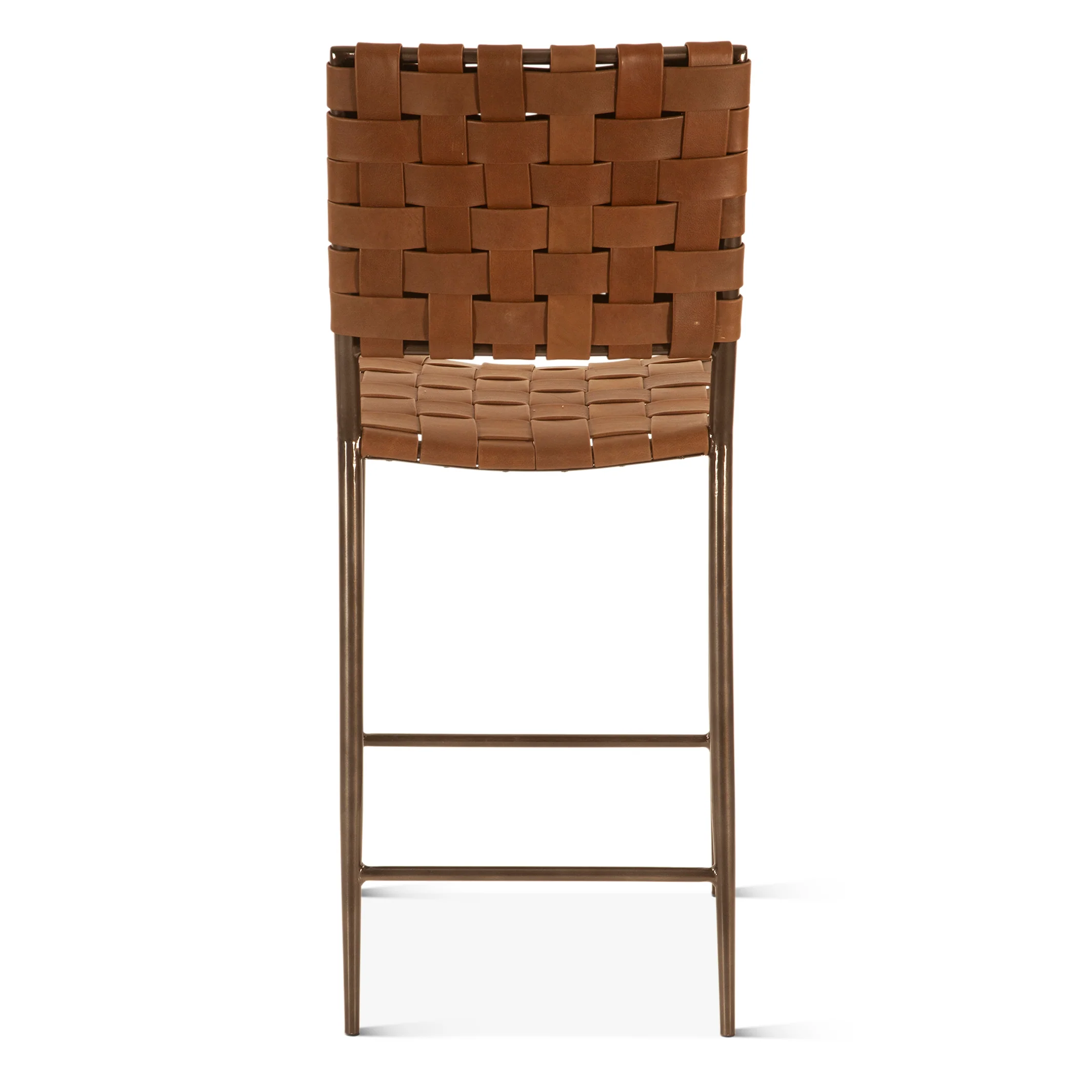 Copenhagen 17" Counter Chair in Tobacco Buffalo Leather with Iron - Image 4