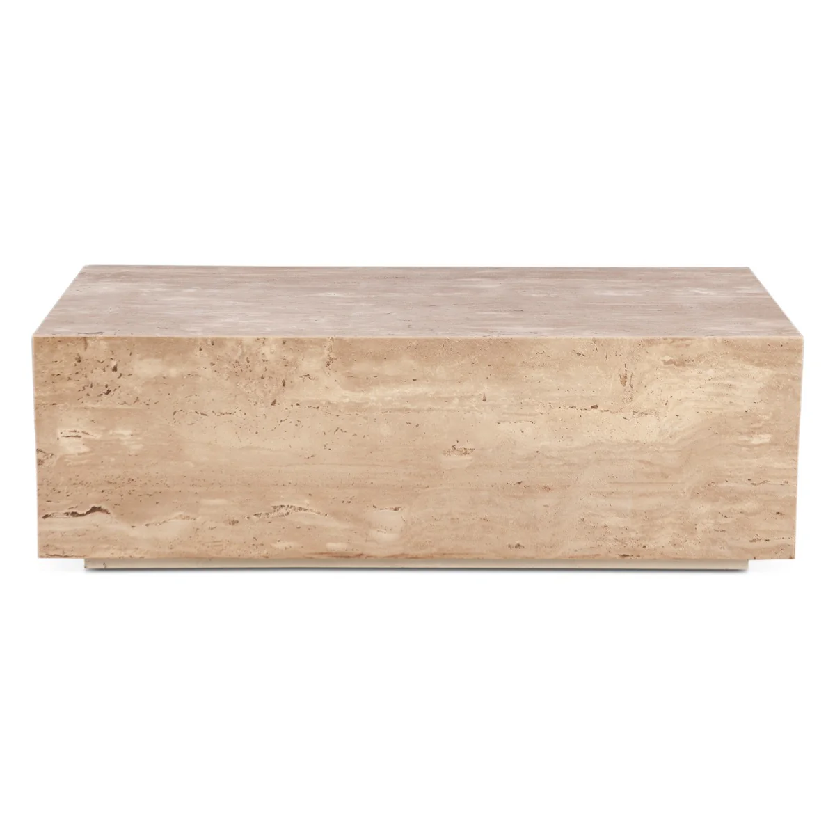 Nile 50" Drum Coffee Table in Travertine Stone - Image 9