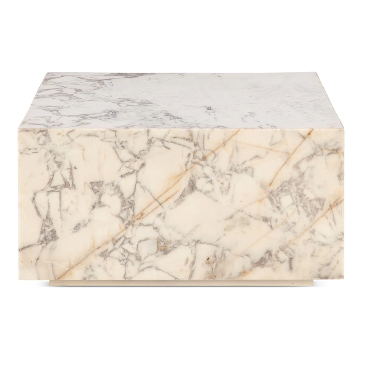 Nile 32" Drum Coffee Table in Alabaster Marble - Image 2