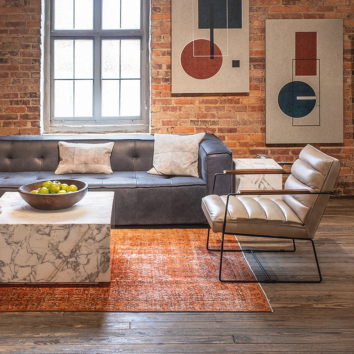 Nile 32" Drum Coffee Table in Alabaster Marble - Image 8