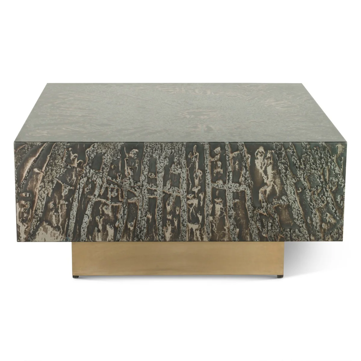 Mojave 35" Coffee Table in Desert Patina with Brass Base - Image 2