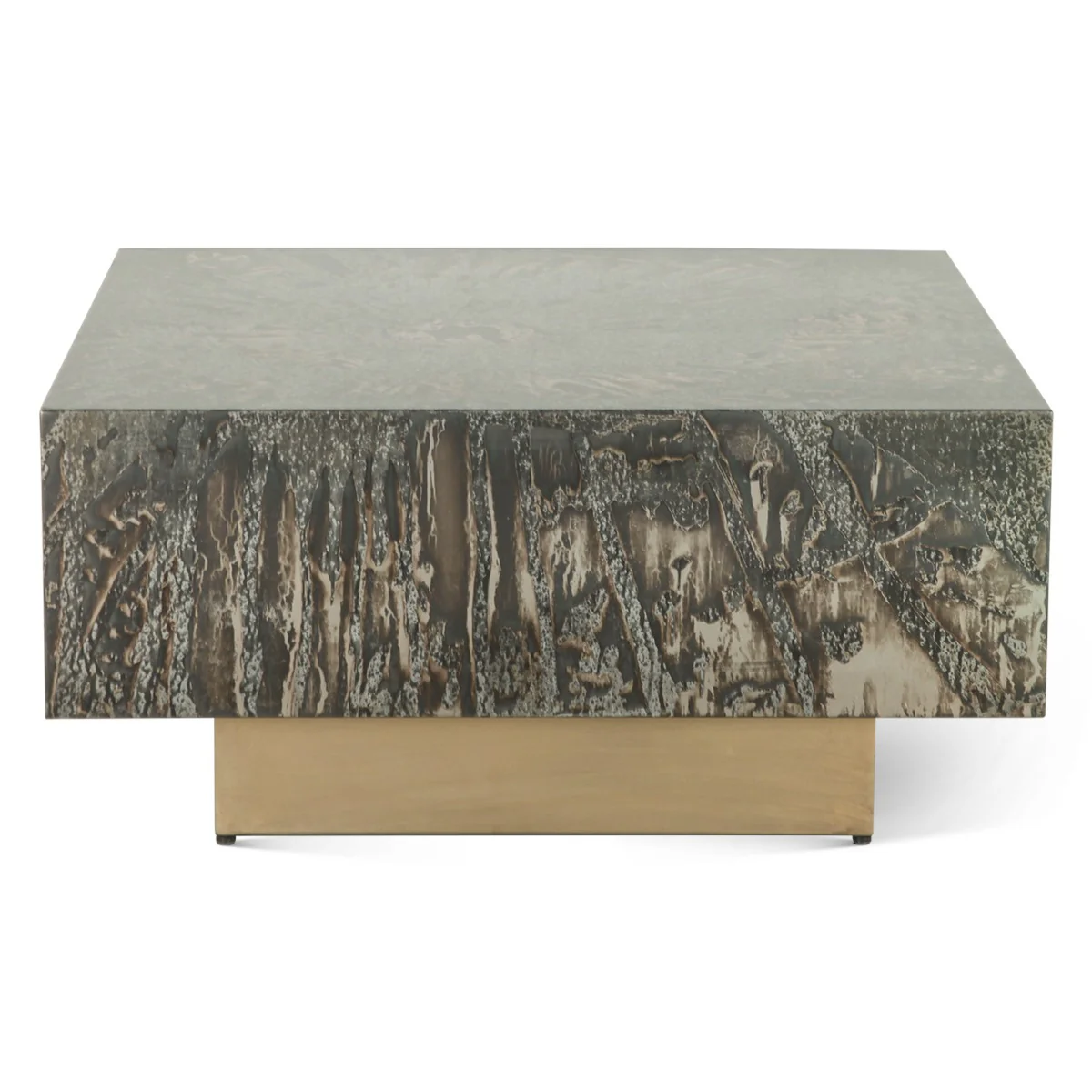 Mojave 35" Coffee Table in Desert Patina with Brass Base - Image 5