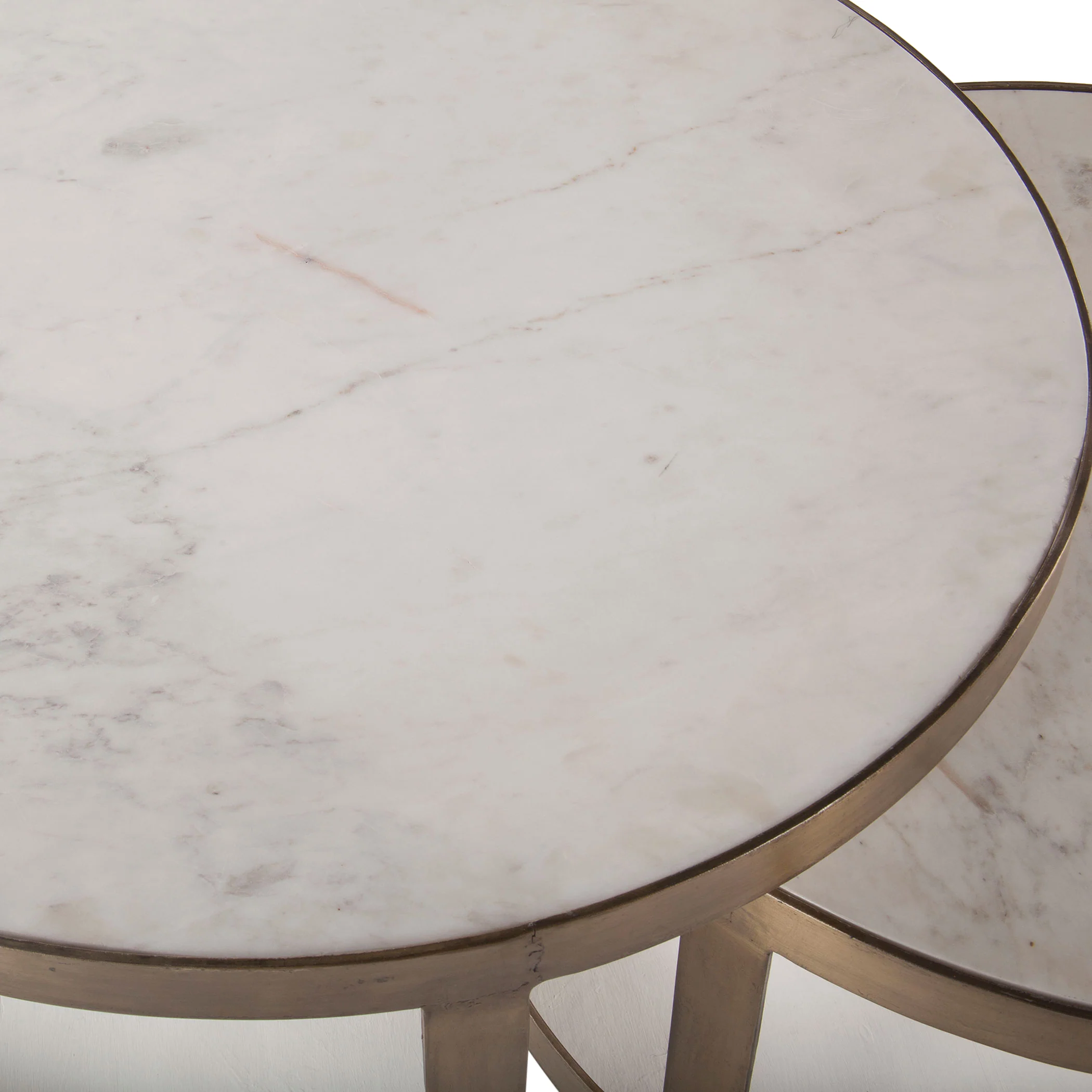 Michaelangelo 36" Nesting Coffee Table with White Marble - Image 6