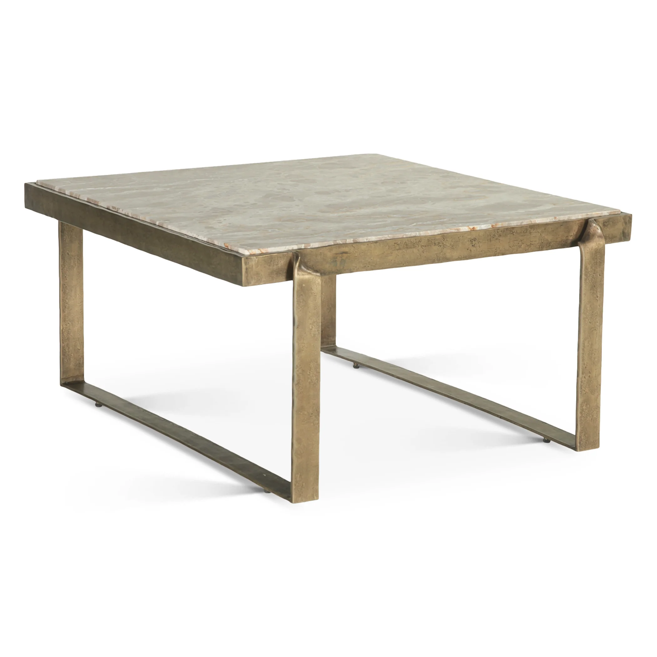 Argos 32" Coffee Table with Marble and Antique Brass - Image 10