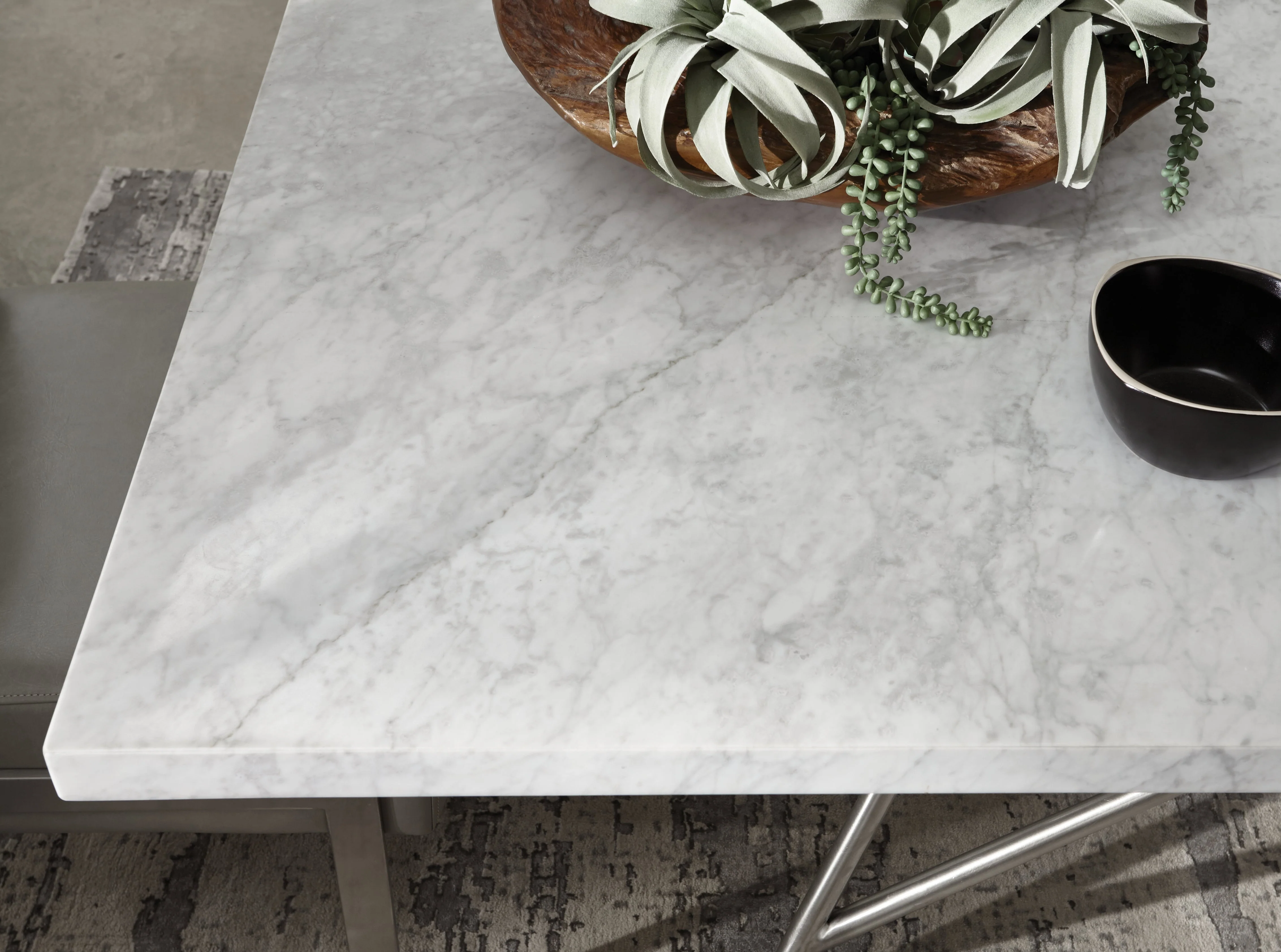 Coral Marble Rectangular Dining Table - Image 4