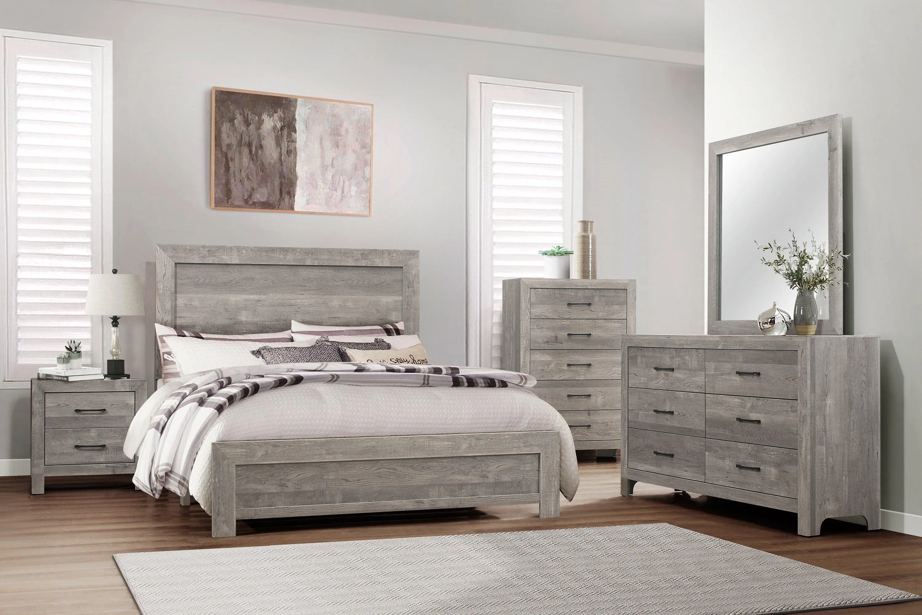 Corbin Gray Full Panel Bed - Image 2