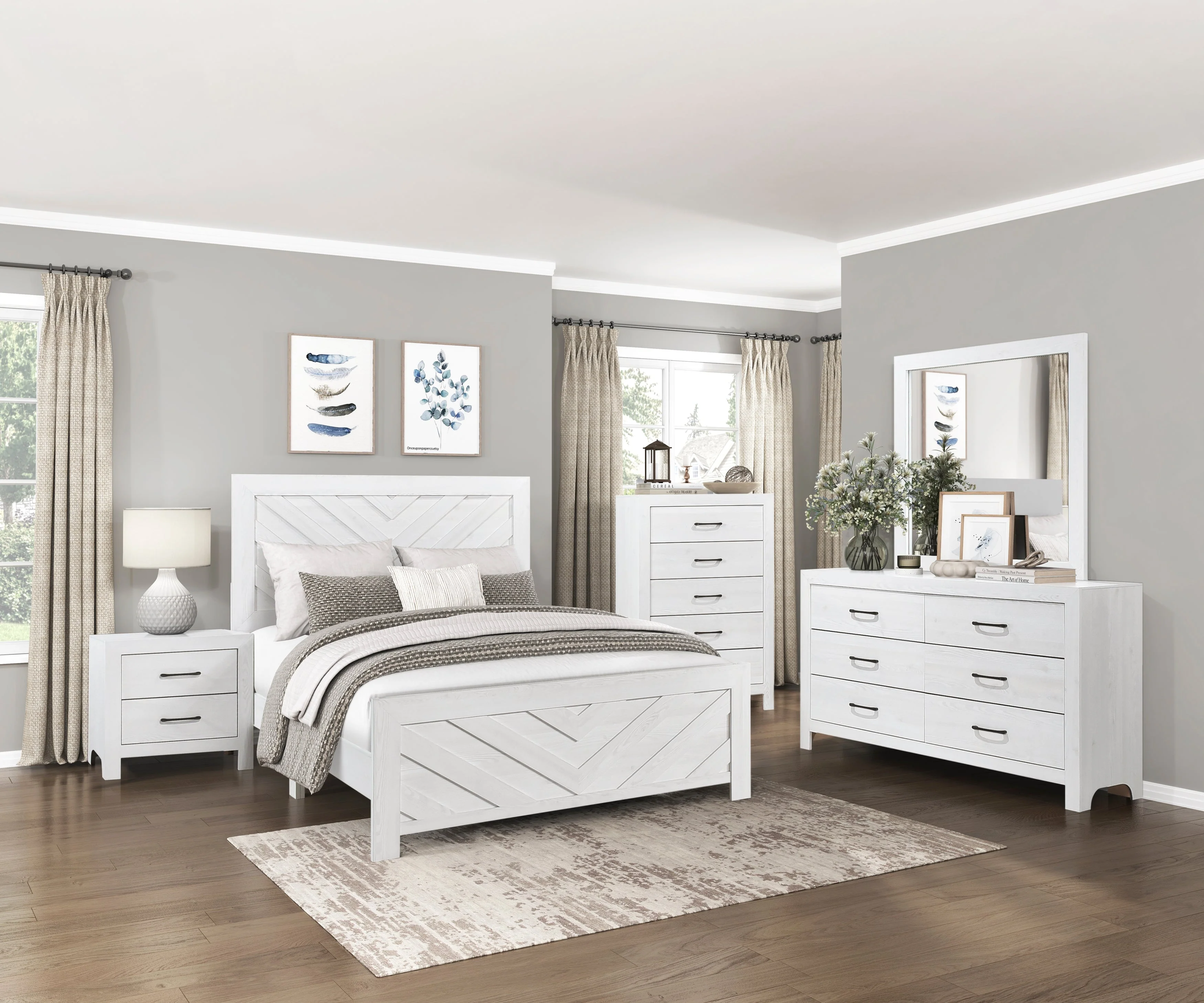 Corbin White Crossbuck California King Bed - Image 7