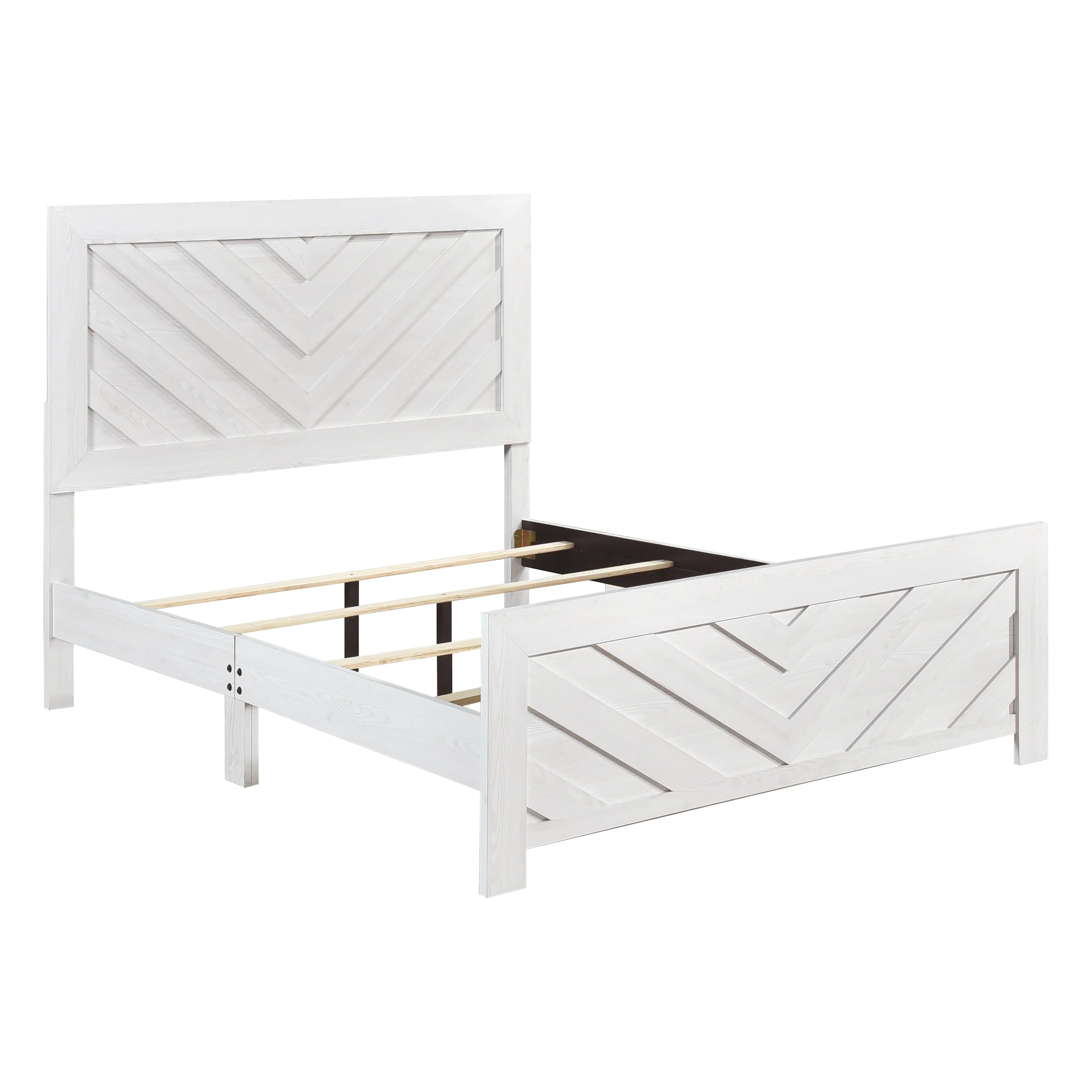 Corbin White Crossbuck Eastern King Panel Bed - Image 4