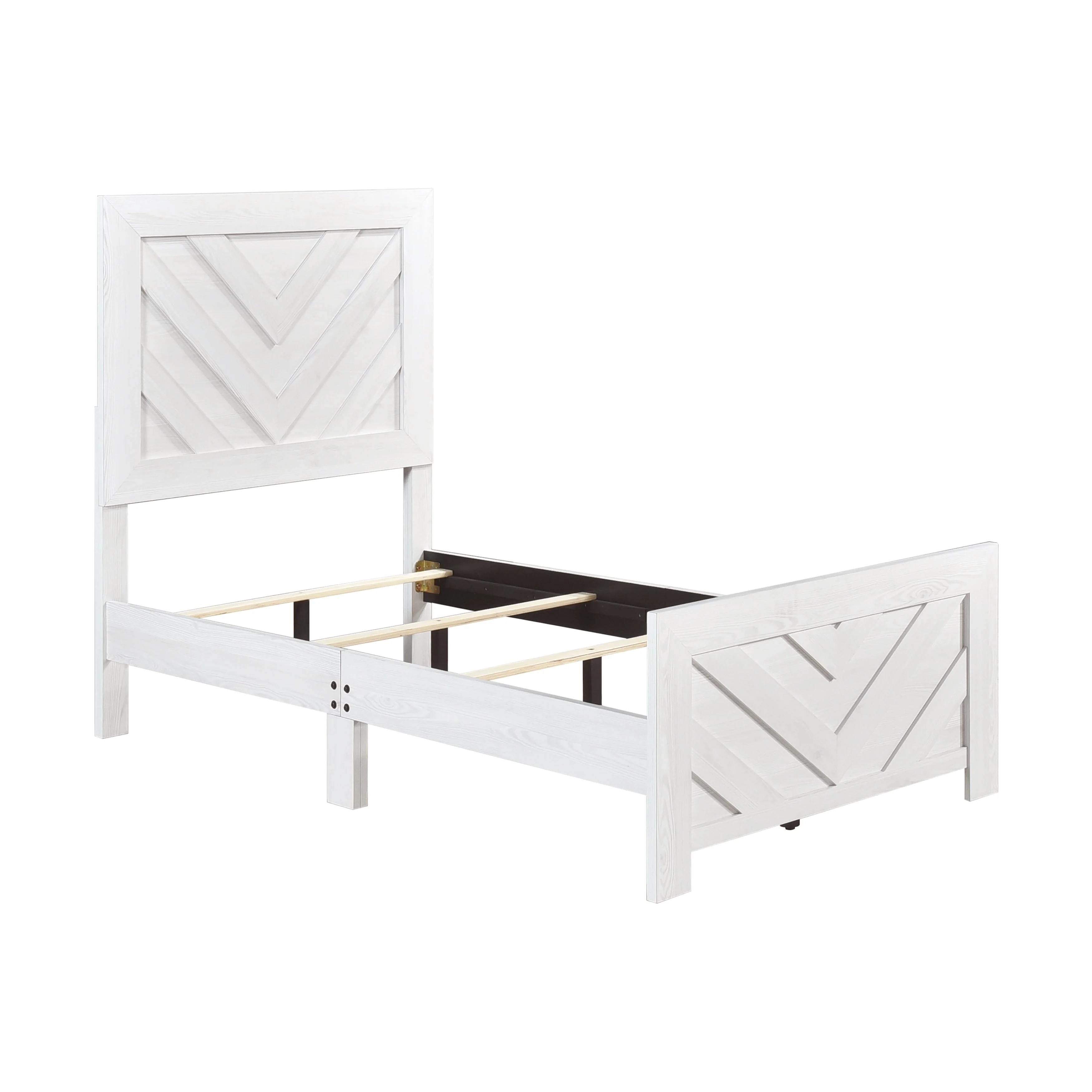 Corbin White Crossbuck Twin Panel Bed - Image 3