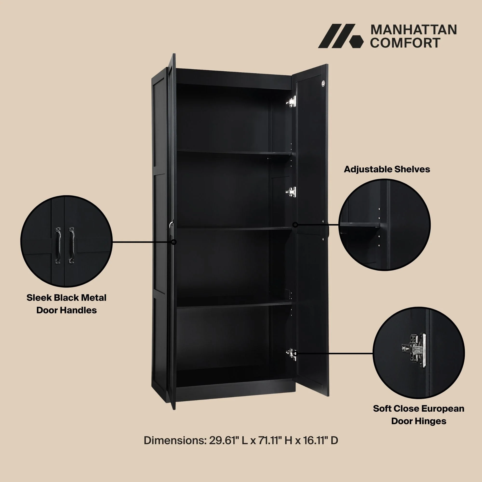 Cornelia Storage Closet 2.0 in Black (set of 2) - Image 4