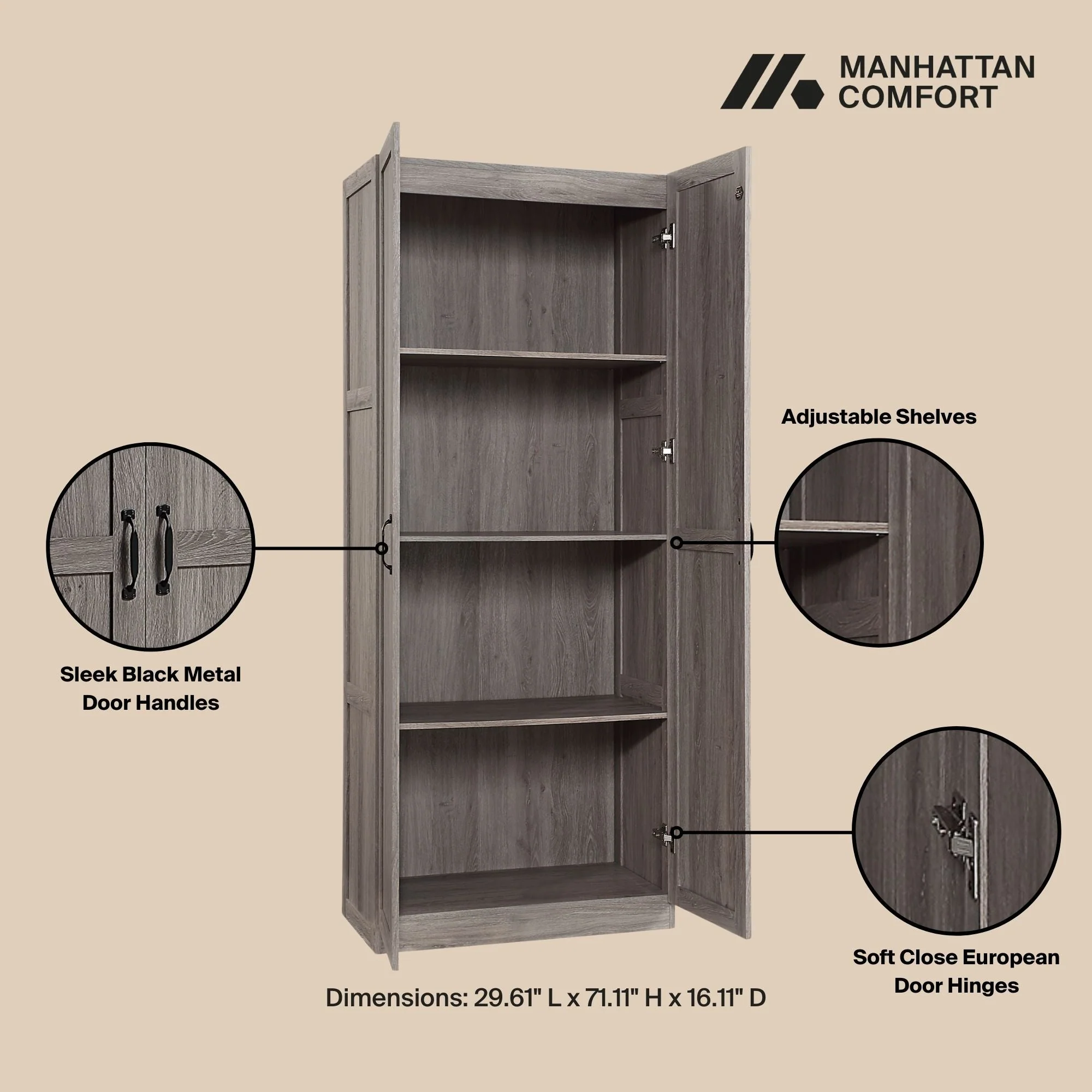 Cornelia Storage Closet 2.0 in Grey - Image 4