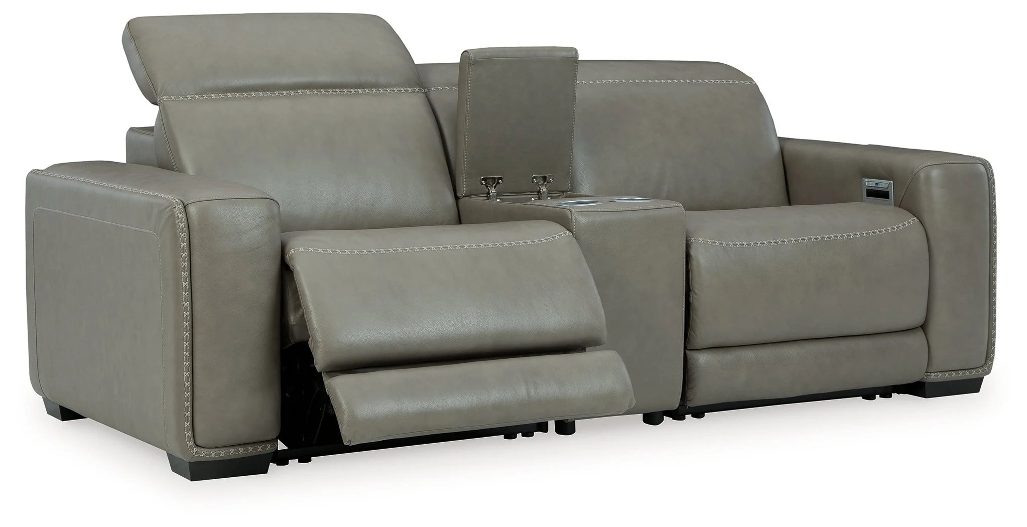 Correze Gray Power Reclining Living Room Set (Center Console) - Image 14