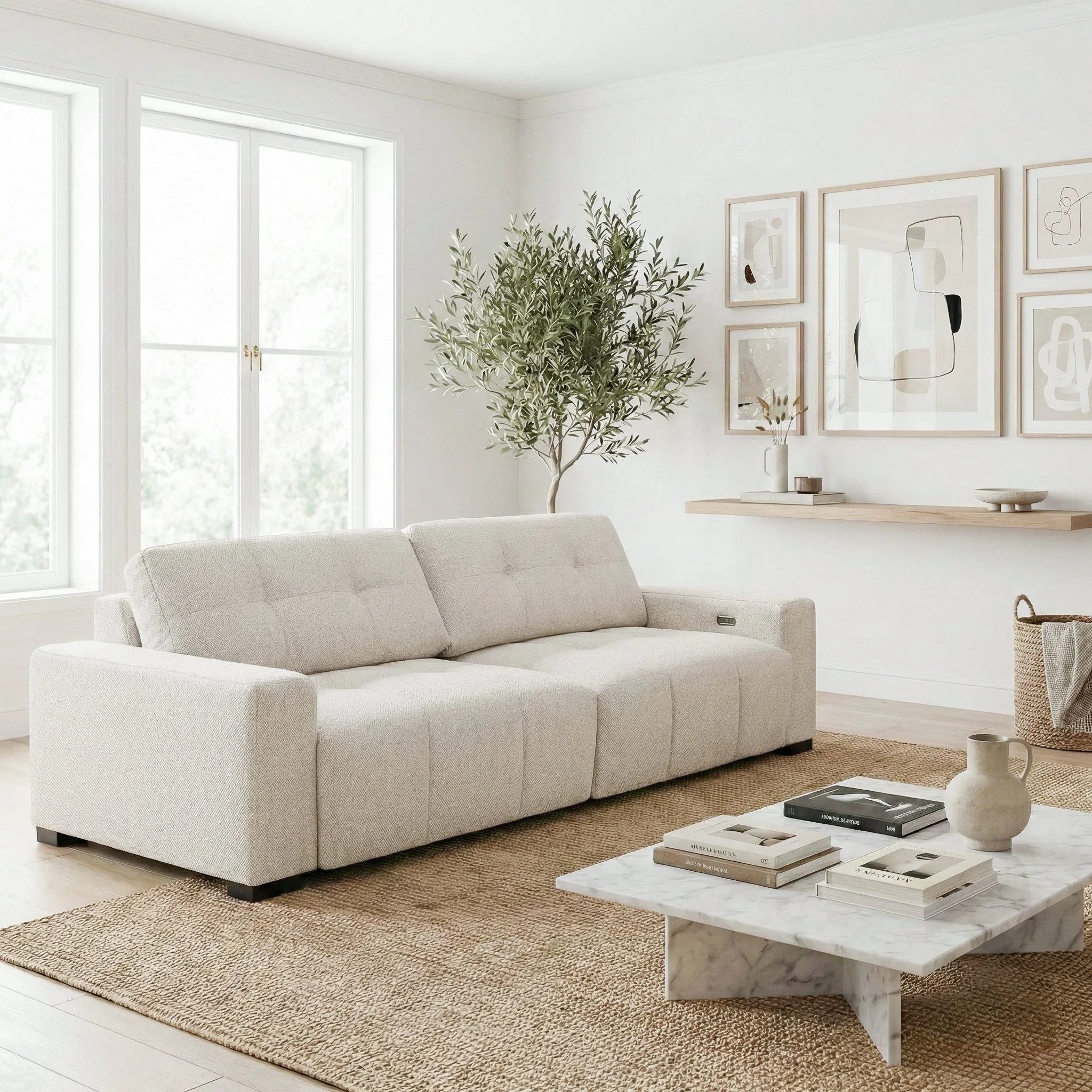 Corston Beige Linen PWR Slider Sofa - Image 8