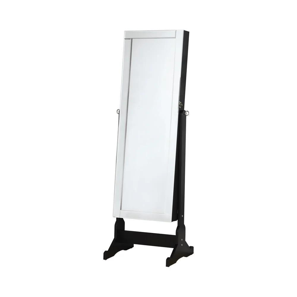Cortez Black Storage Jewelry Cheval Mirror - Image 3