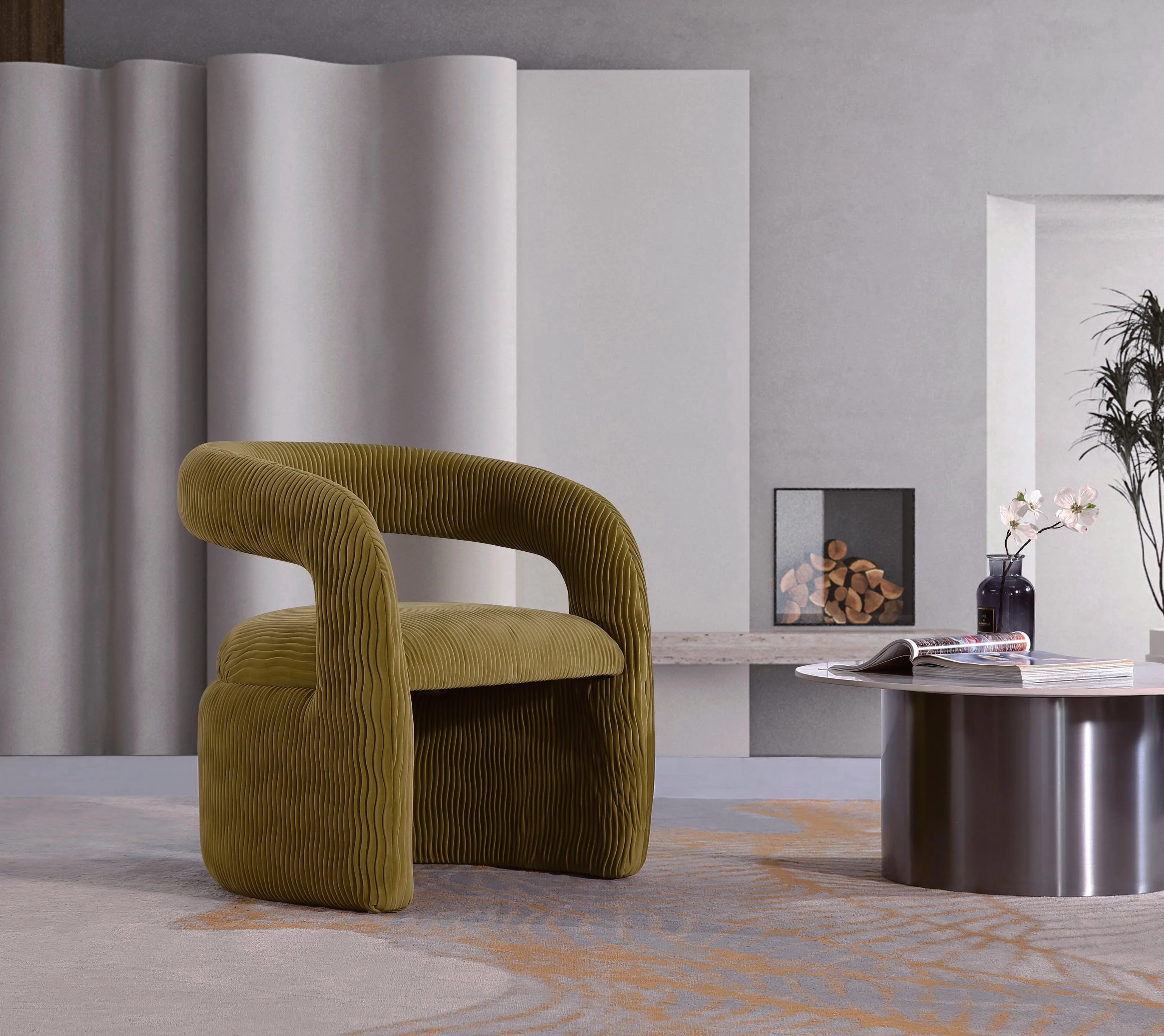 Corvette Dining Chair in Olive Green - Image 2