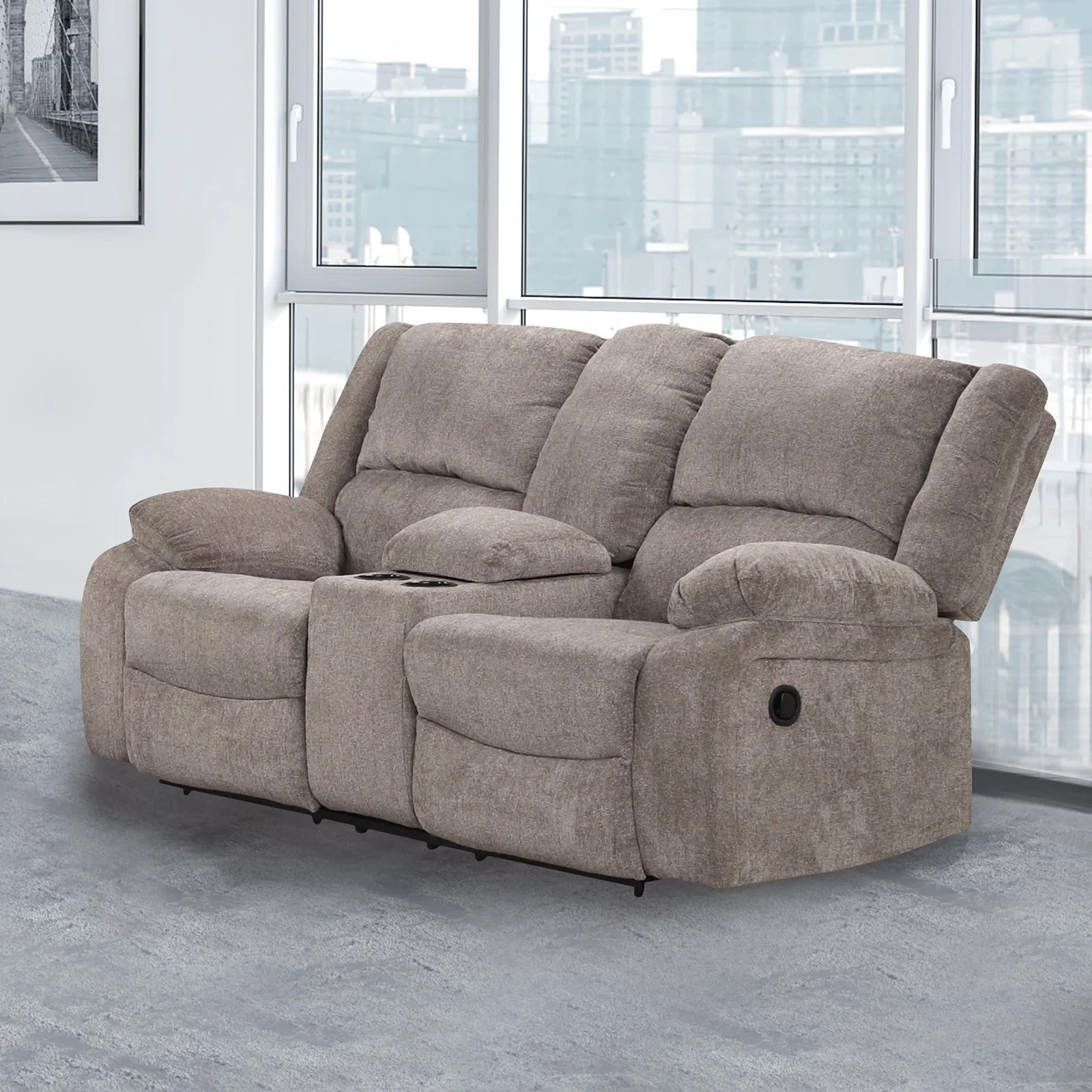 Cosimo Mocha 2-Piece Reclining Living Room Set - Image 2