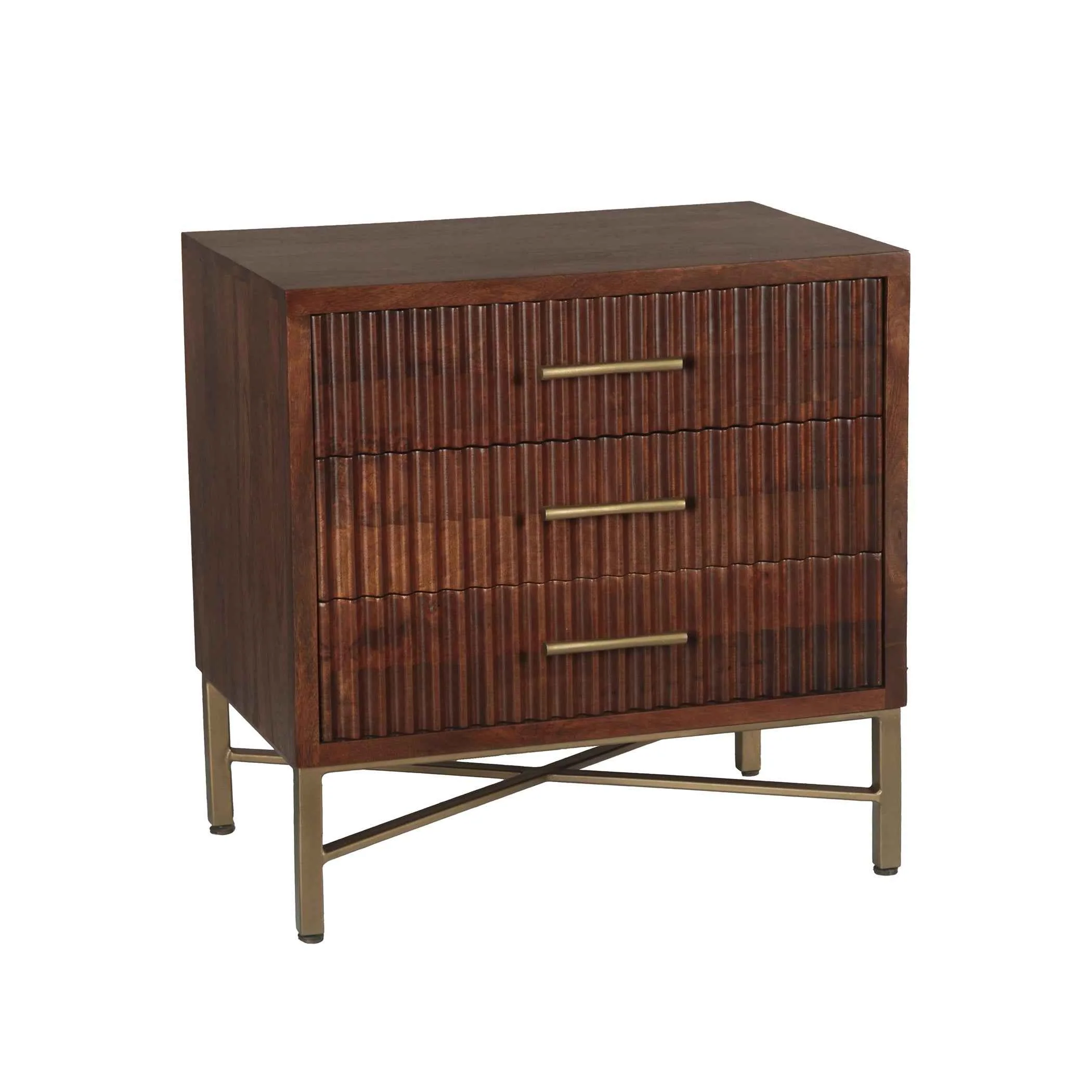 Cosmopolitan 26" Three Drawer Nightstand in Honey Brown - Image 2