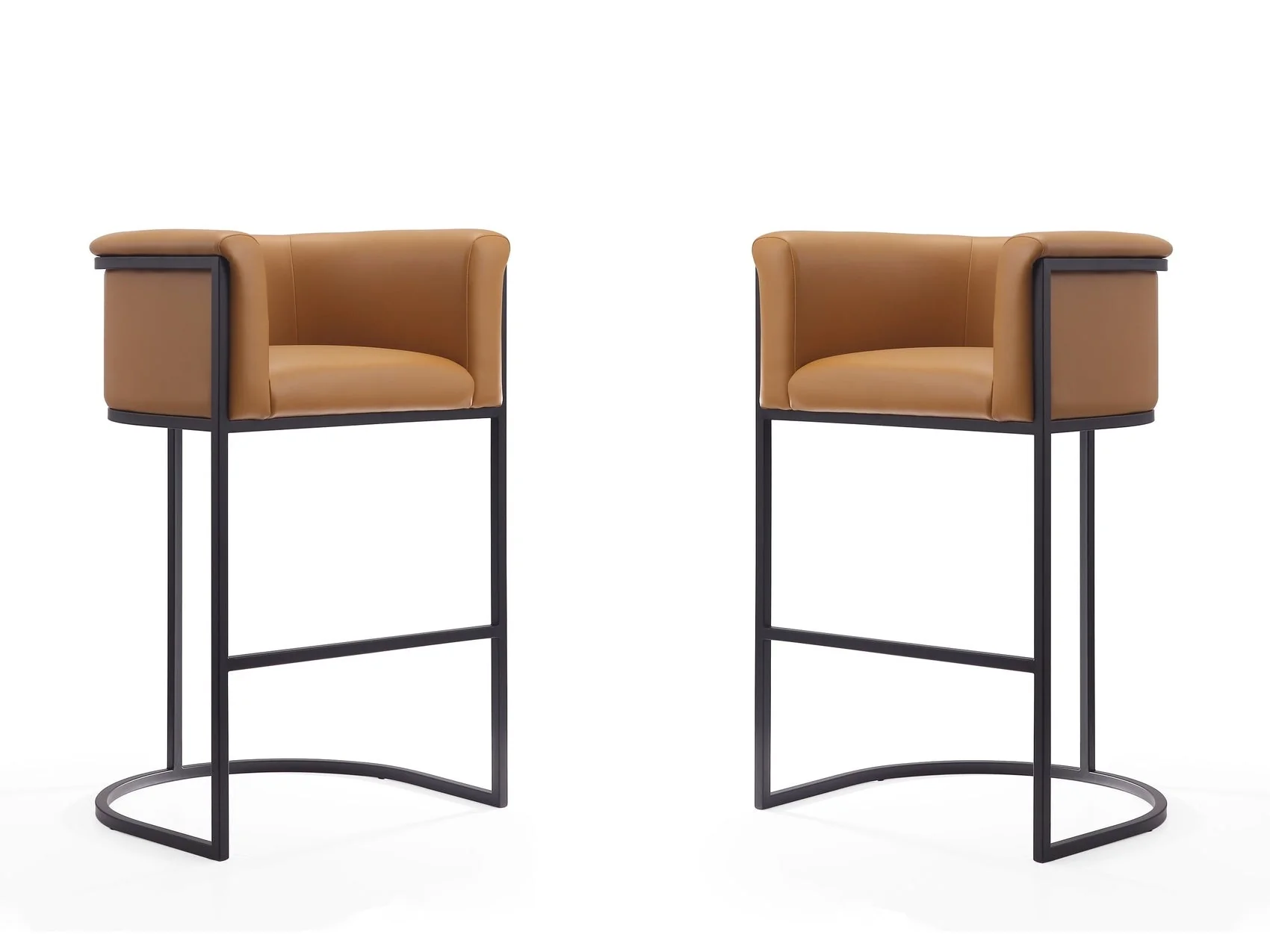 Cosmopolitan Barstool in Camel and Black (set of 2)