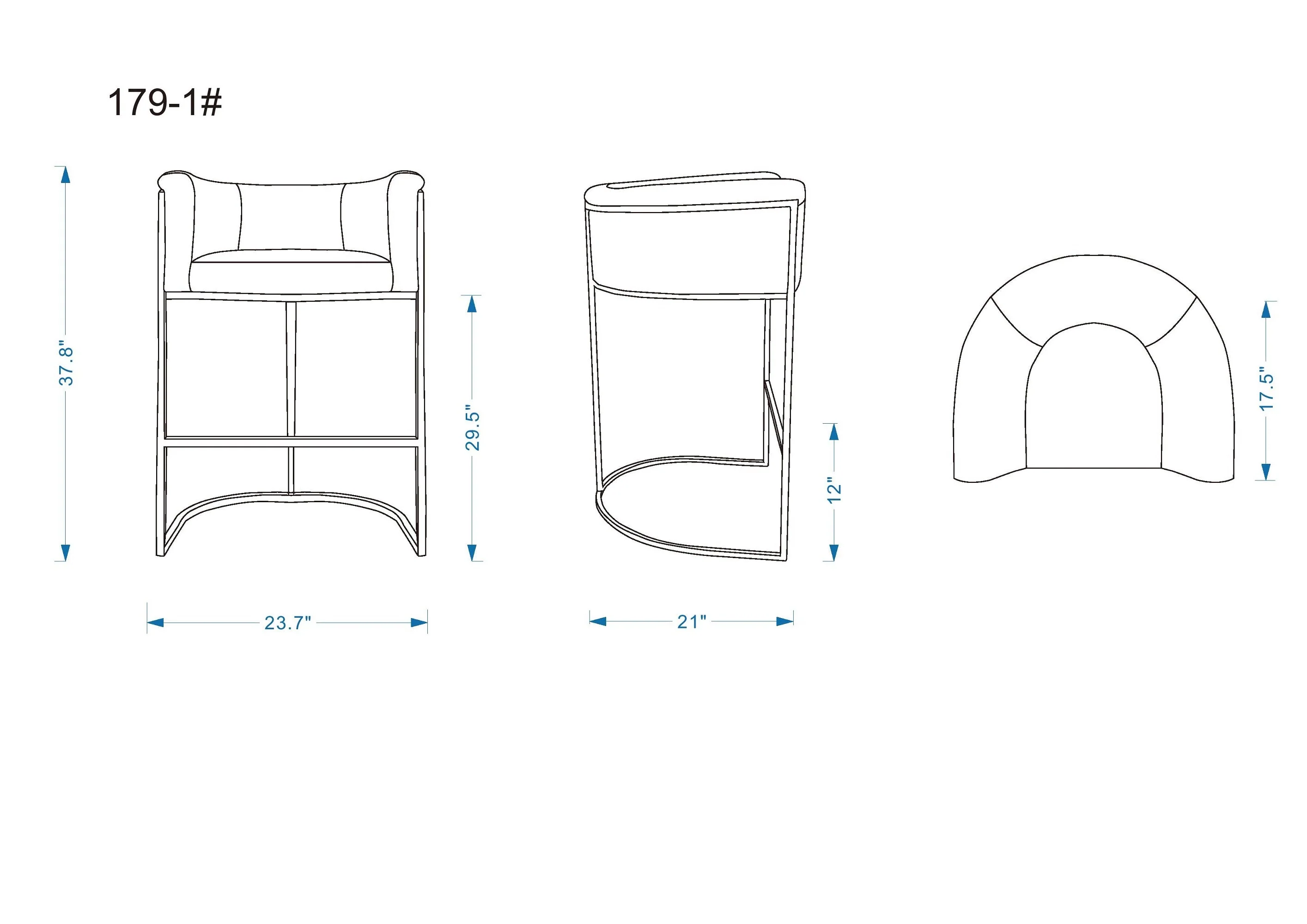 Cosmopolitan Barstool in Camel and Black (set of 2) - Image 3
