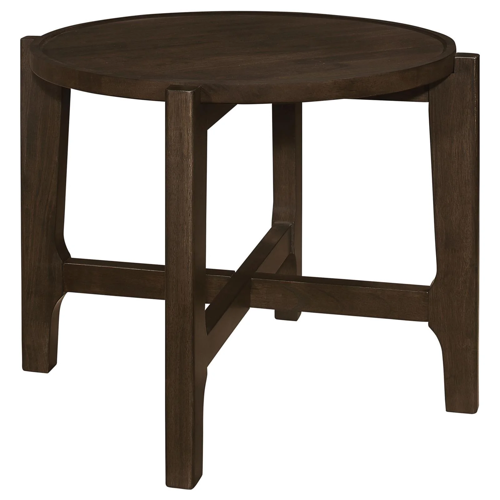 Cota Dark Brown Round Solid Wood End Table - Image 7