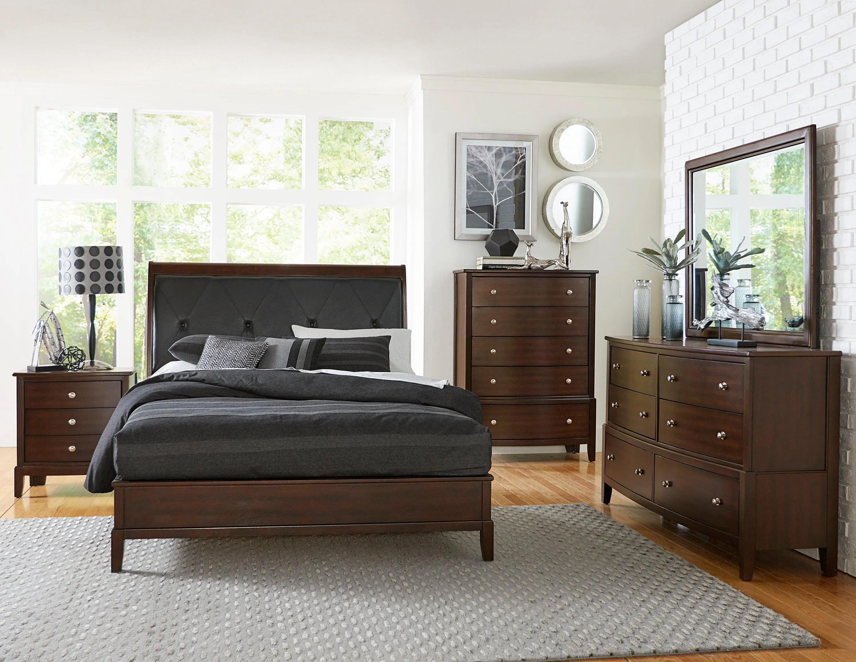 Cotterill Cherry King Upholstered Panel Bed - Image 2