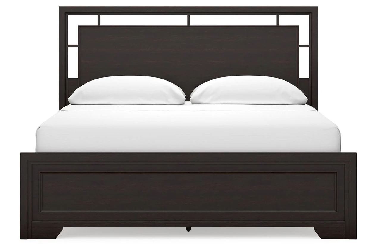 Covetown Dark Brown California King Panel Bed - Image 4
