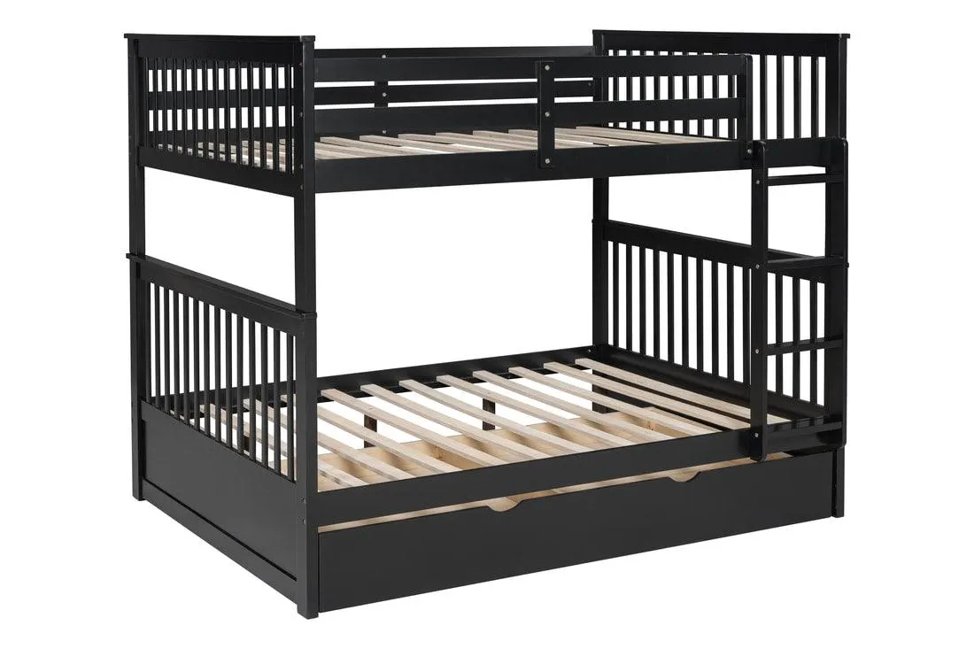 Coze Black Full/Full Bunk Bed w/Twin Trundle - Image 2