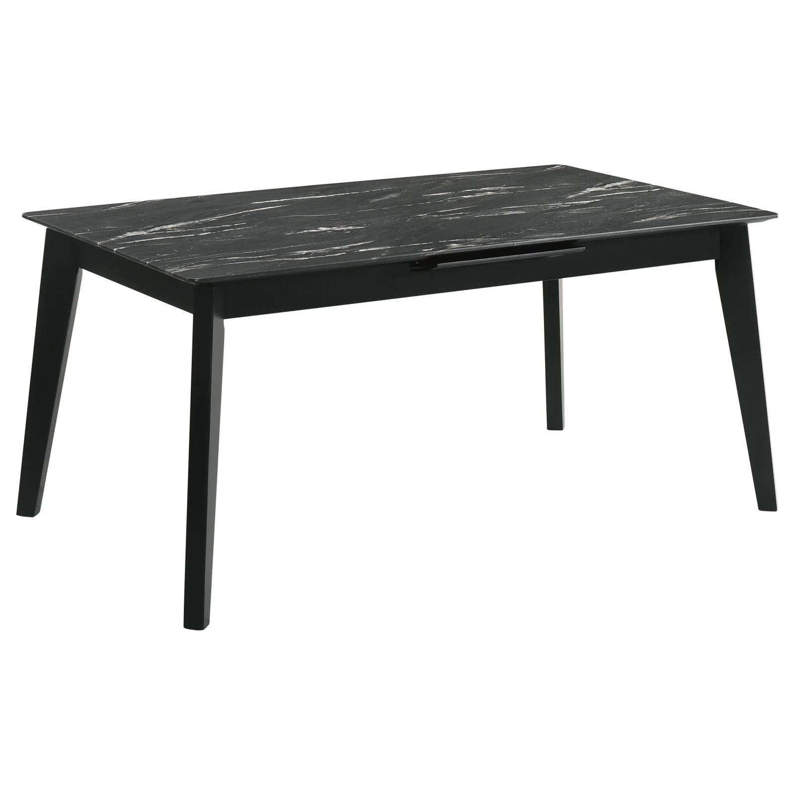 Crestmont Gray Rectangular Faux Marble Top Dining Table with and 16" Self-Storing Extension Leaf - Image 3