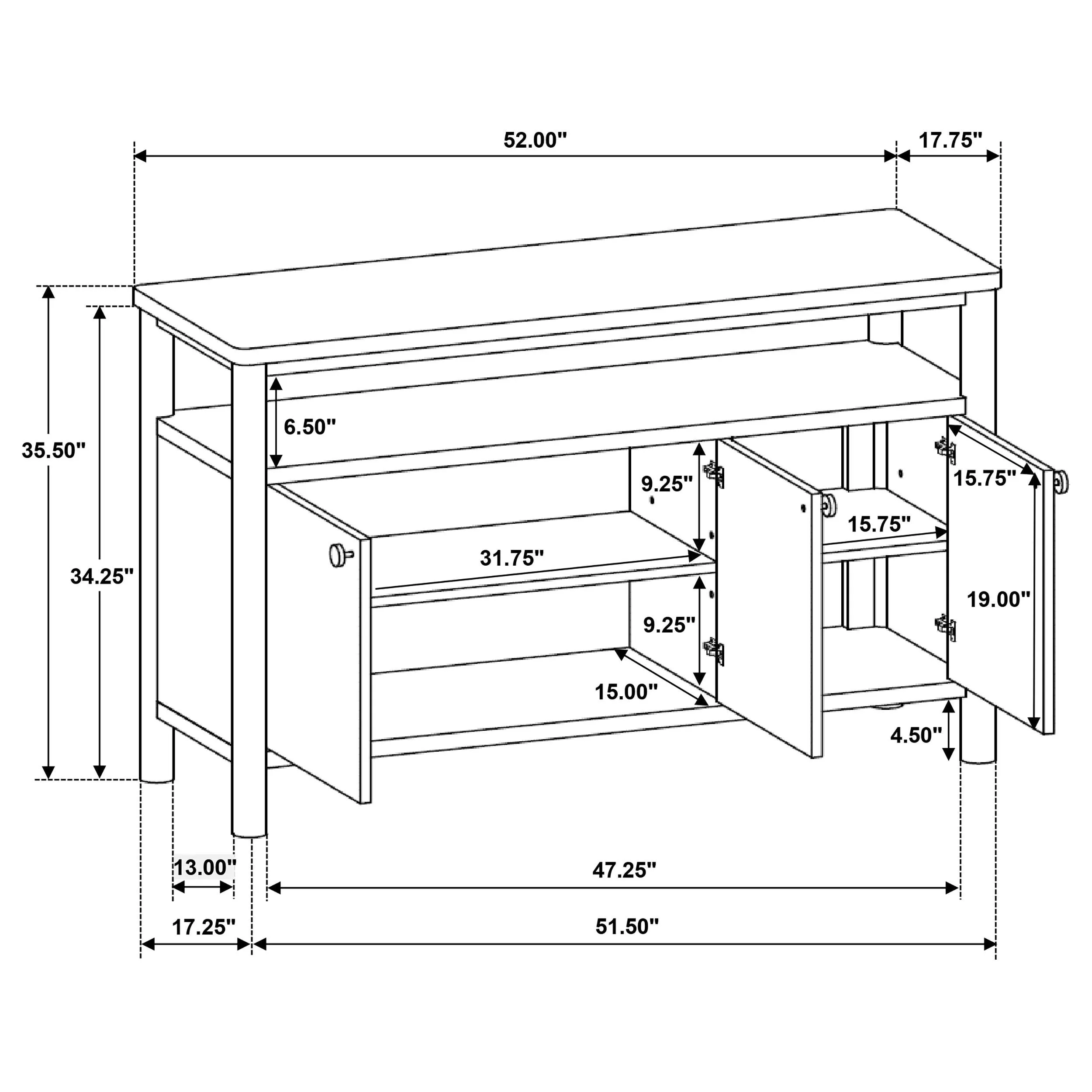 Crestmore Walnut Dining Cabinet Sideboard Buffet - Image 11