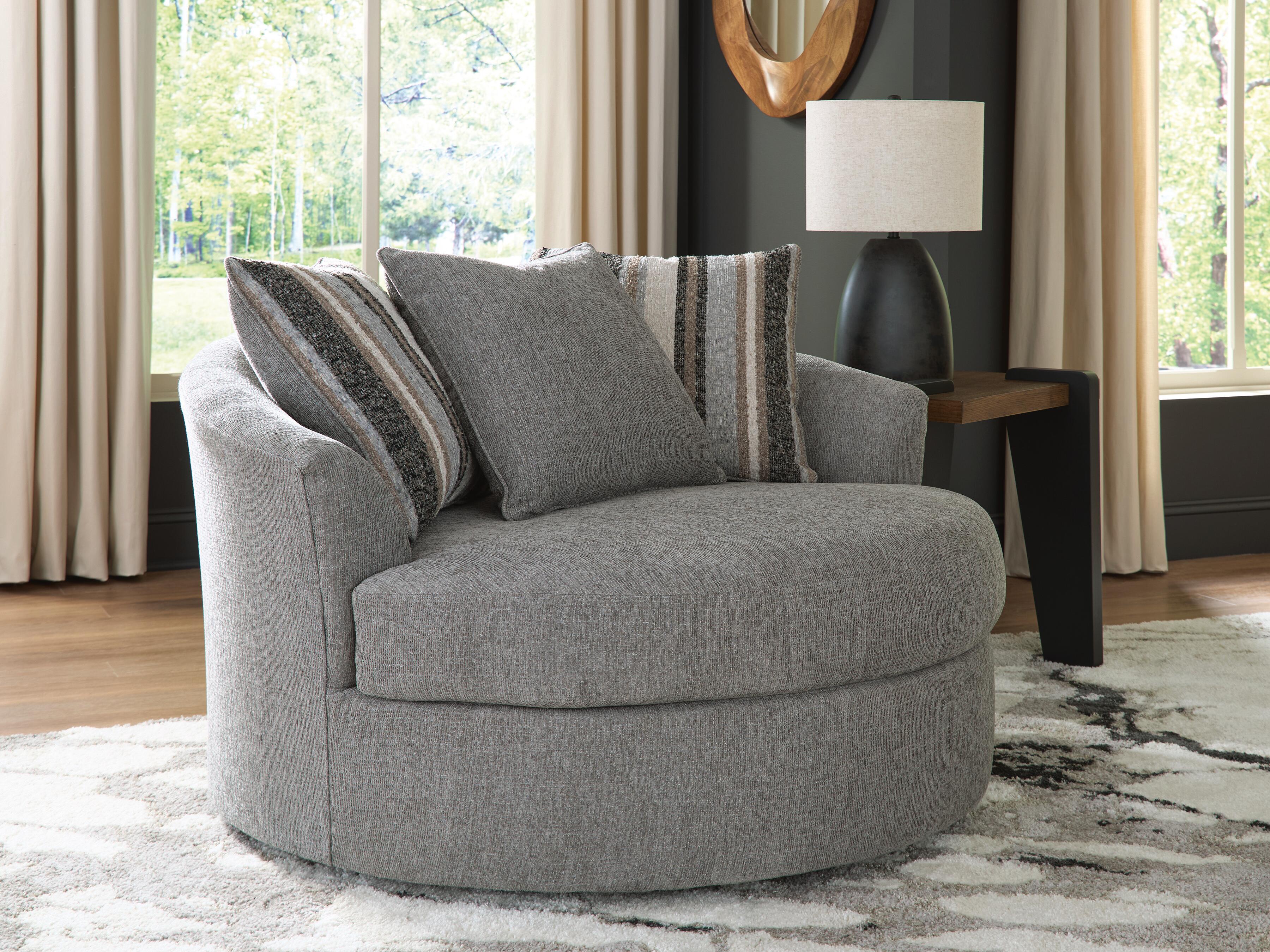 Creston Heights Smolder Oversized Swivel Accent Chair