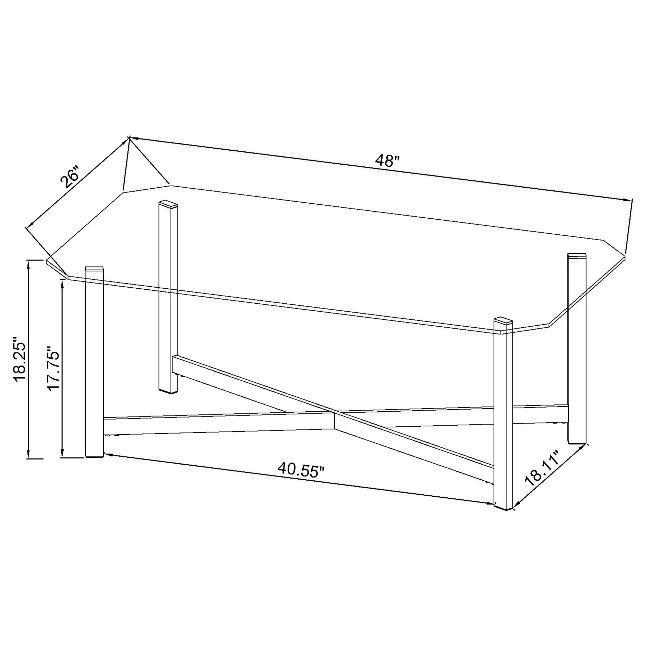 Cronin Chrome 2-piece Tempered Glass Top Coffee Table Set - Image 11