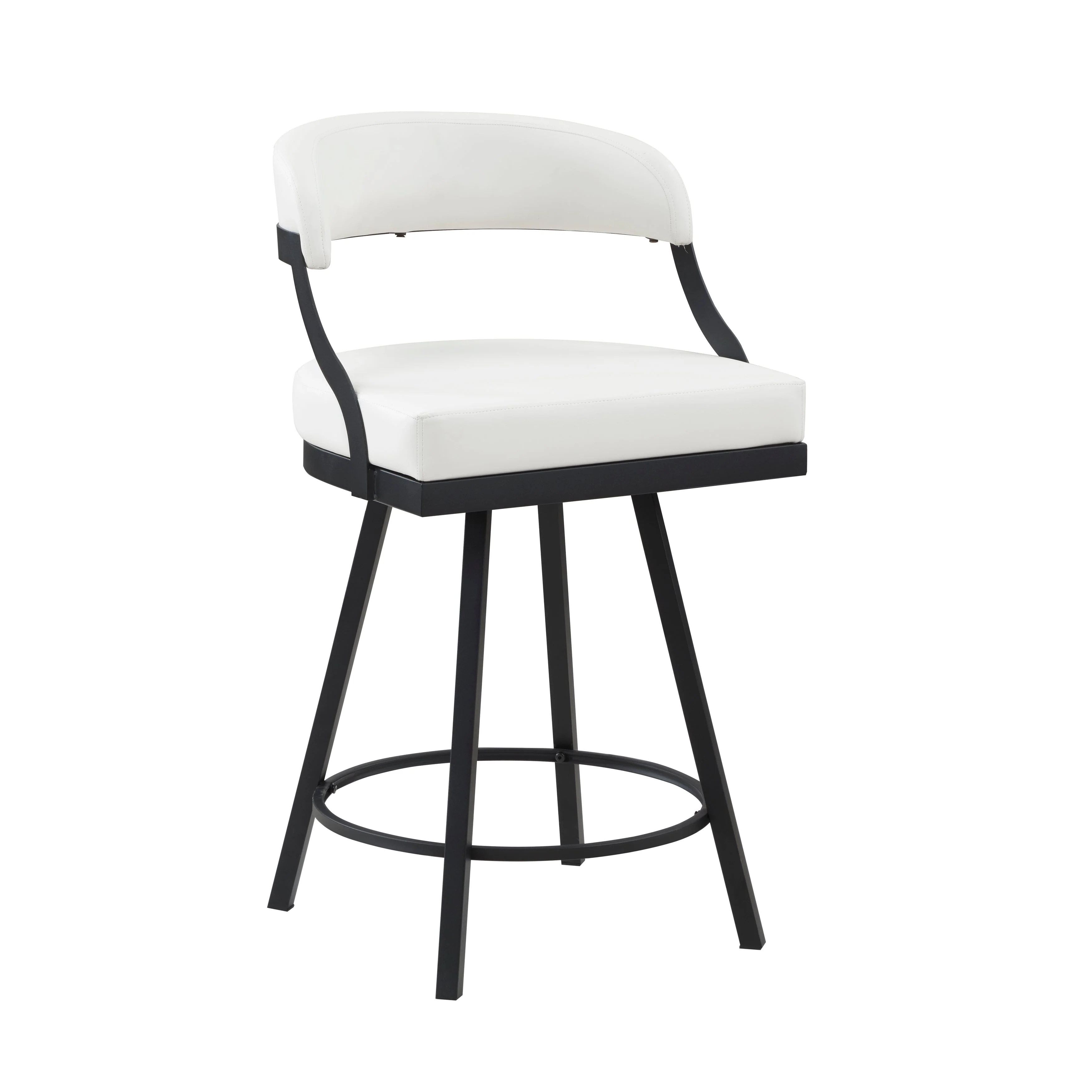 Crowley White Swivel Counter Height Chair, Set of 2