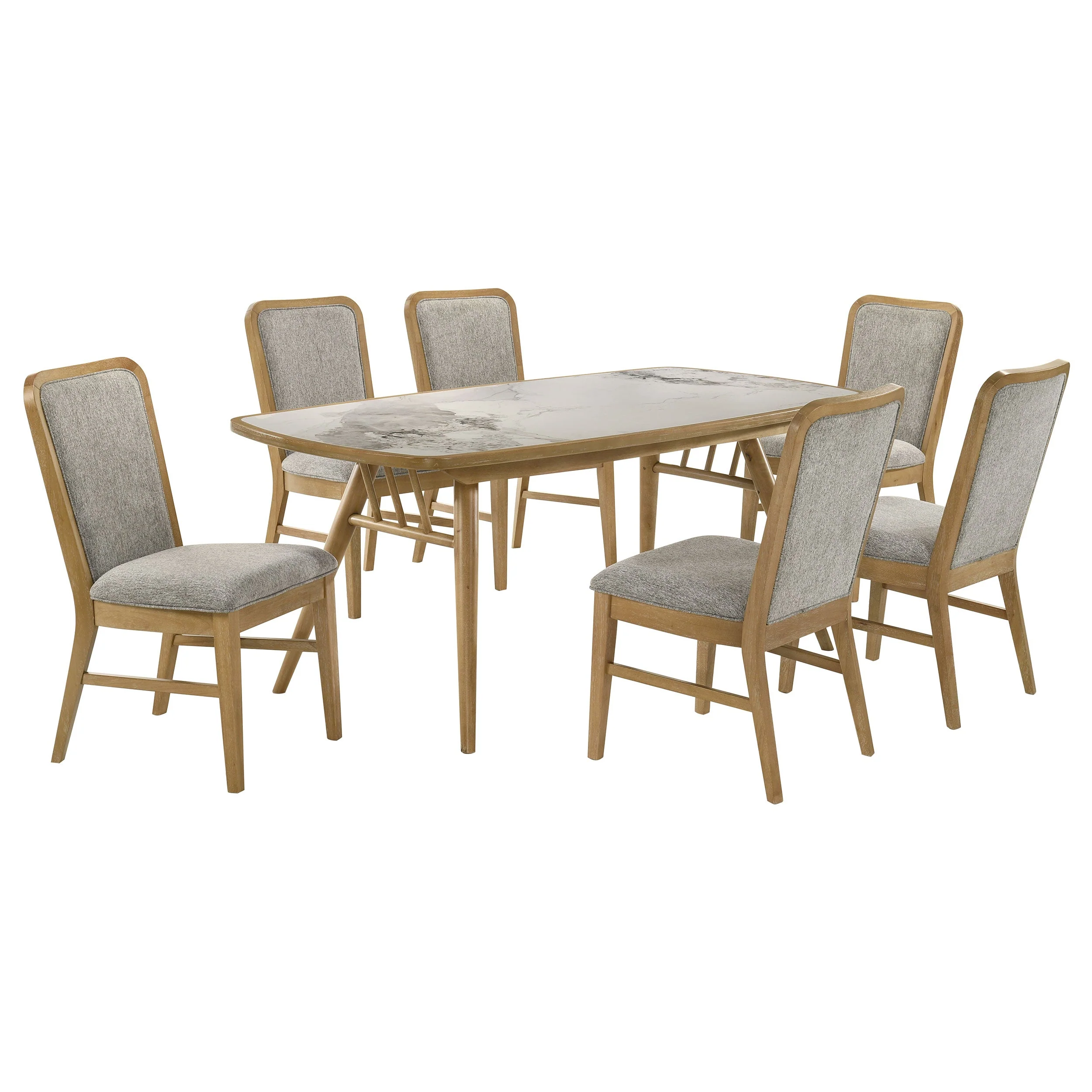 Croyden Weathered Natural 7-piece Rectangular Dining Set - Image 2