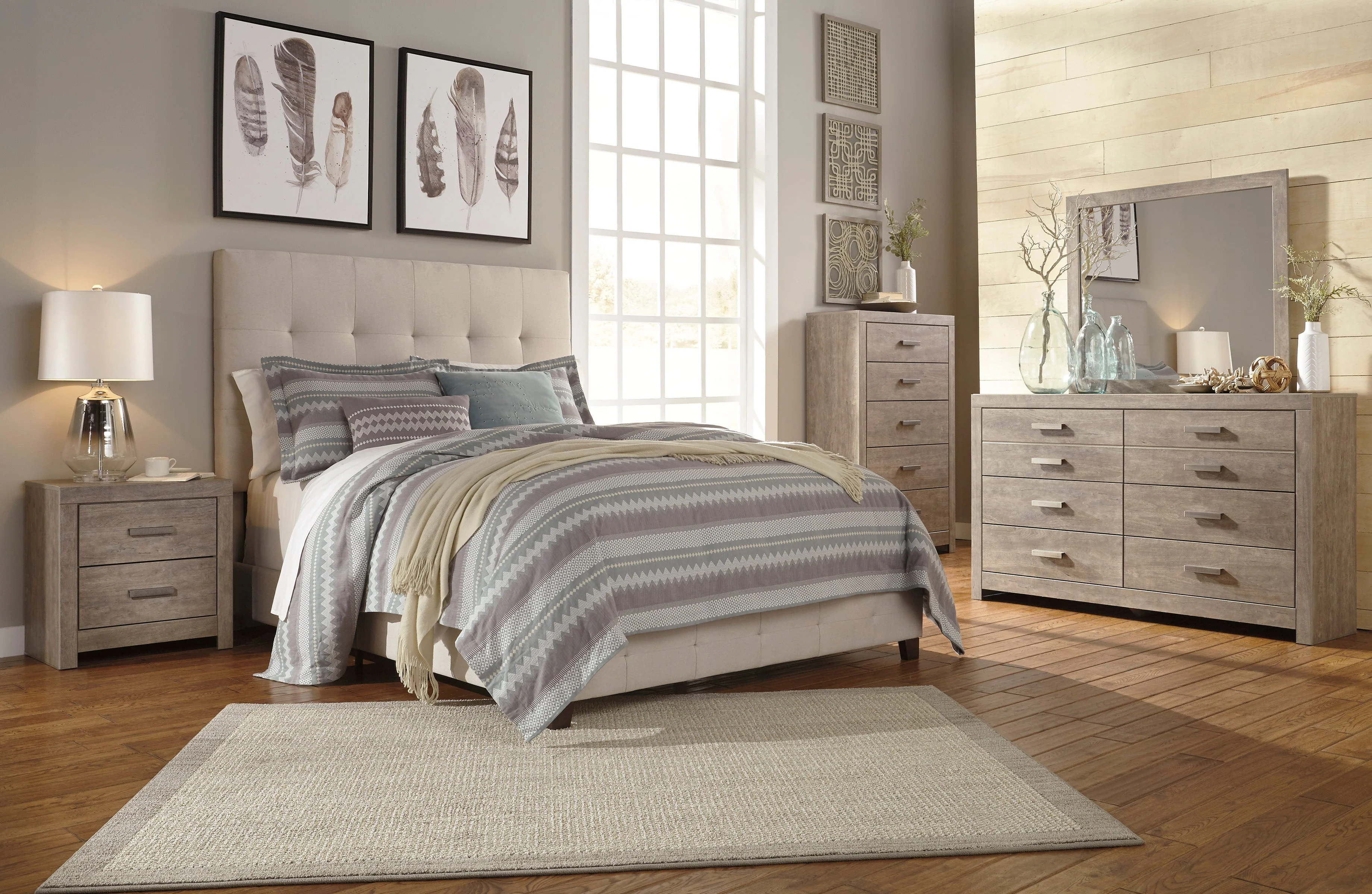 Culverbach Gray Upholstered Panel Bedroom Set - Image 2