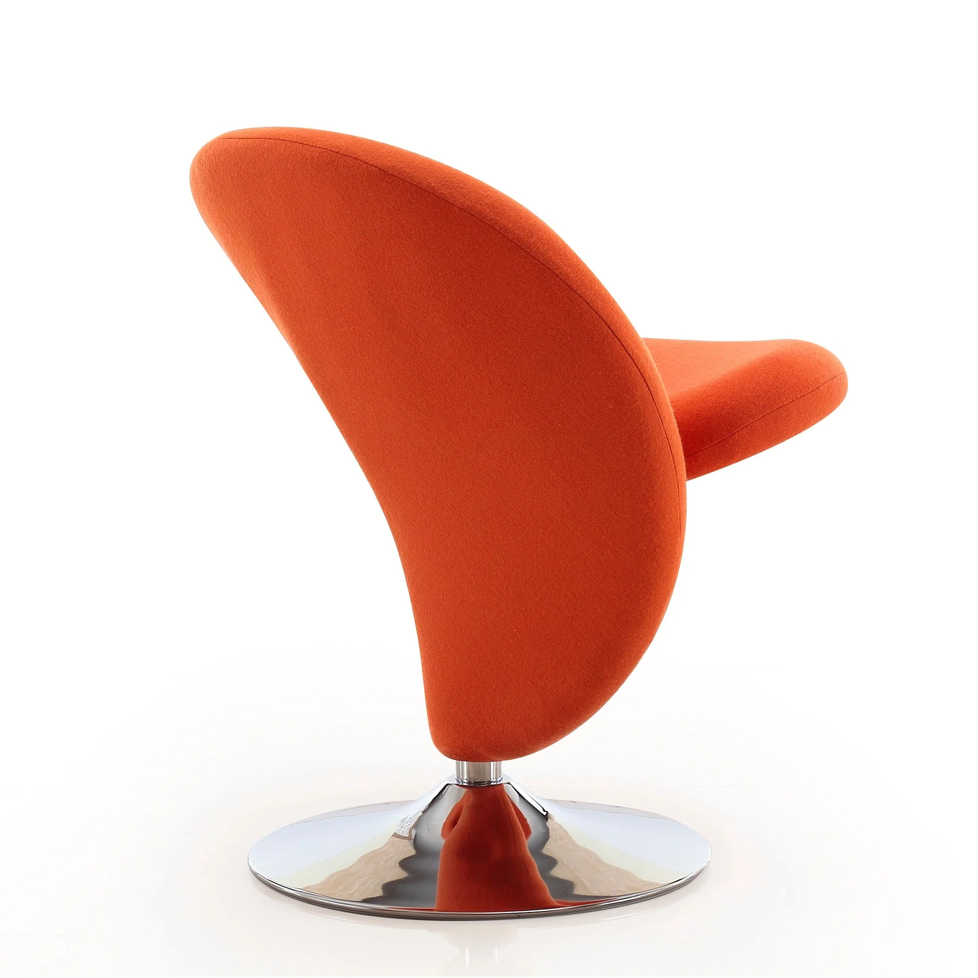 Curl Swivel Accent Chair in Orange and Polished Chrome (set of 2) - Image 6