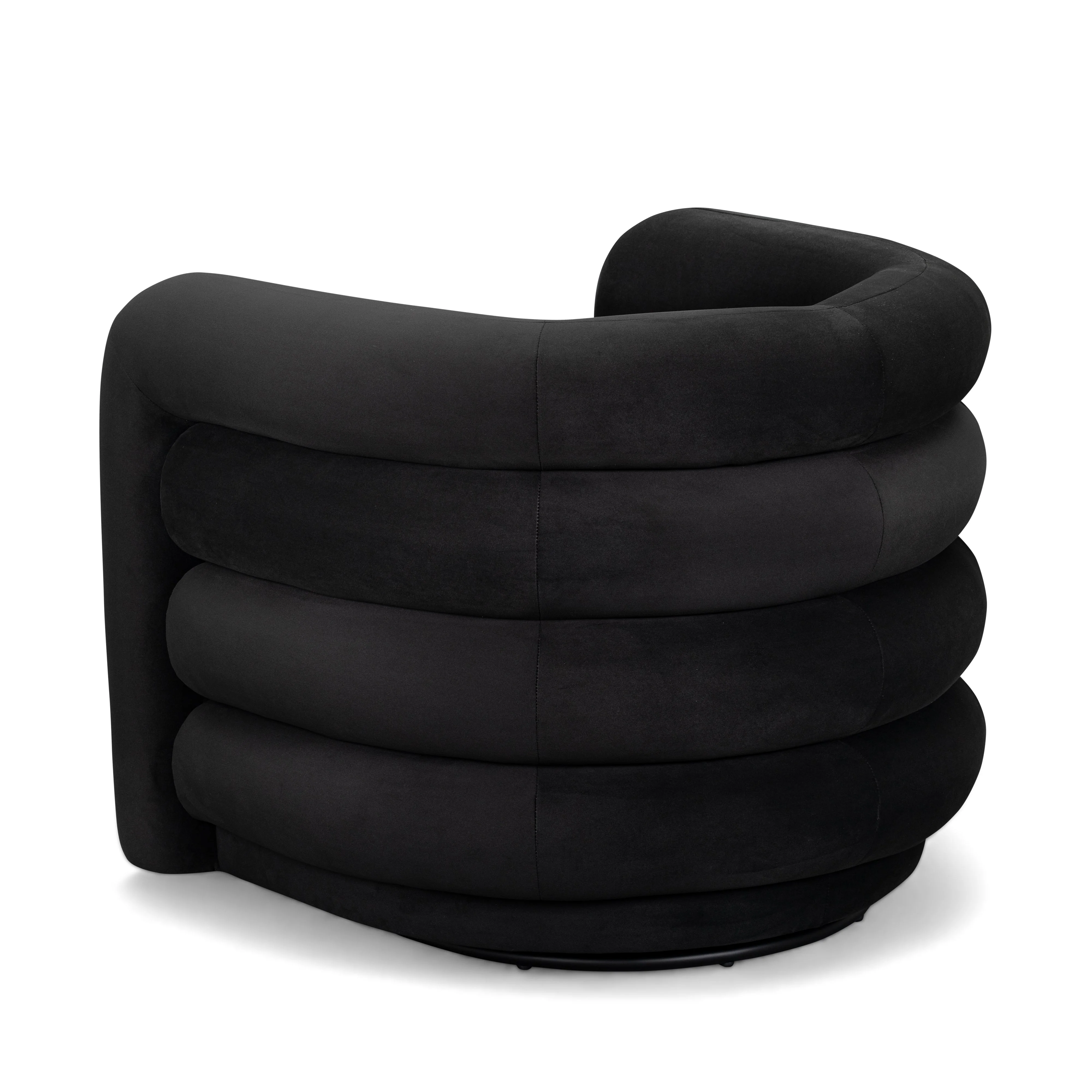 Curves Performance Velvet Swivel Accent Chair - Image 5
