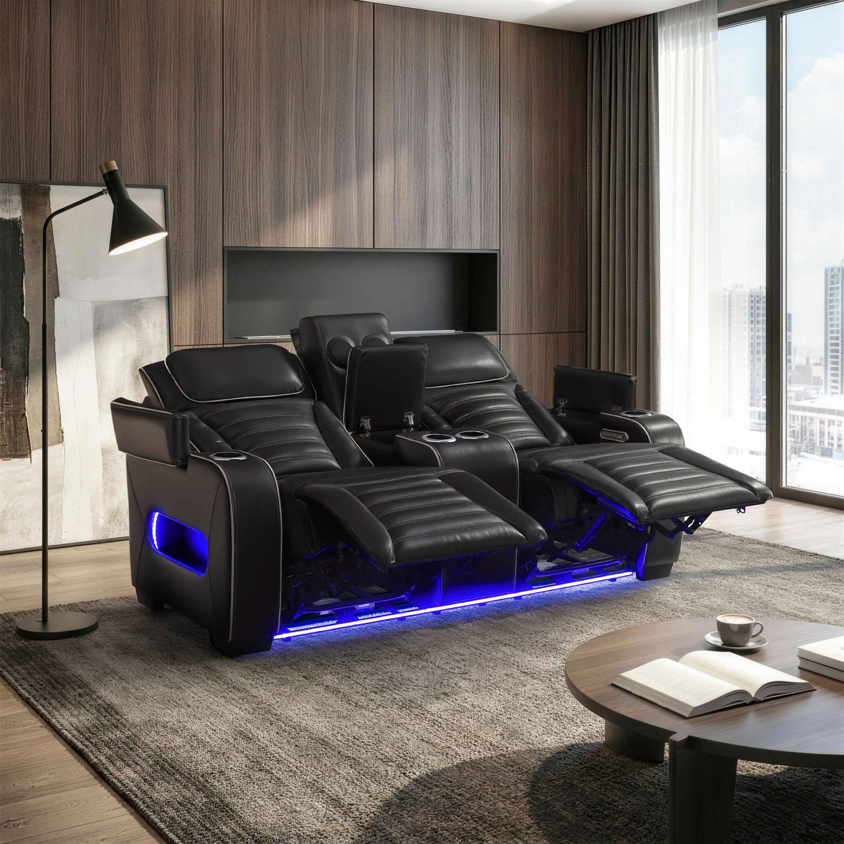 Cyber Black Power Double Reclining Loveseat with Center Console - Image 22