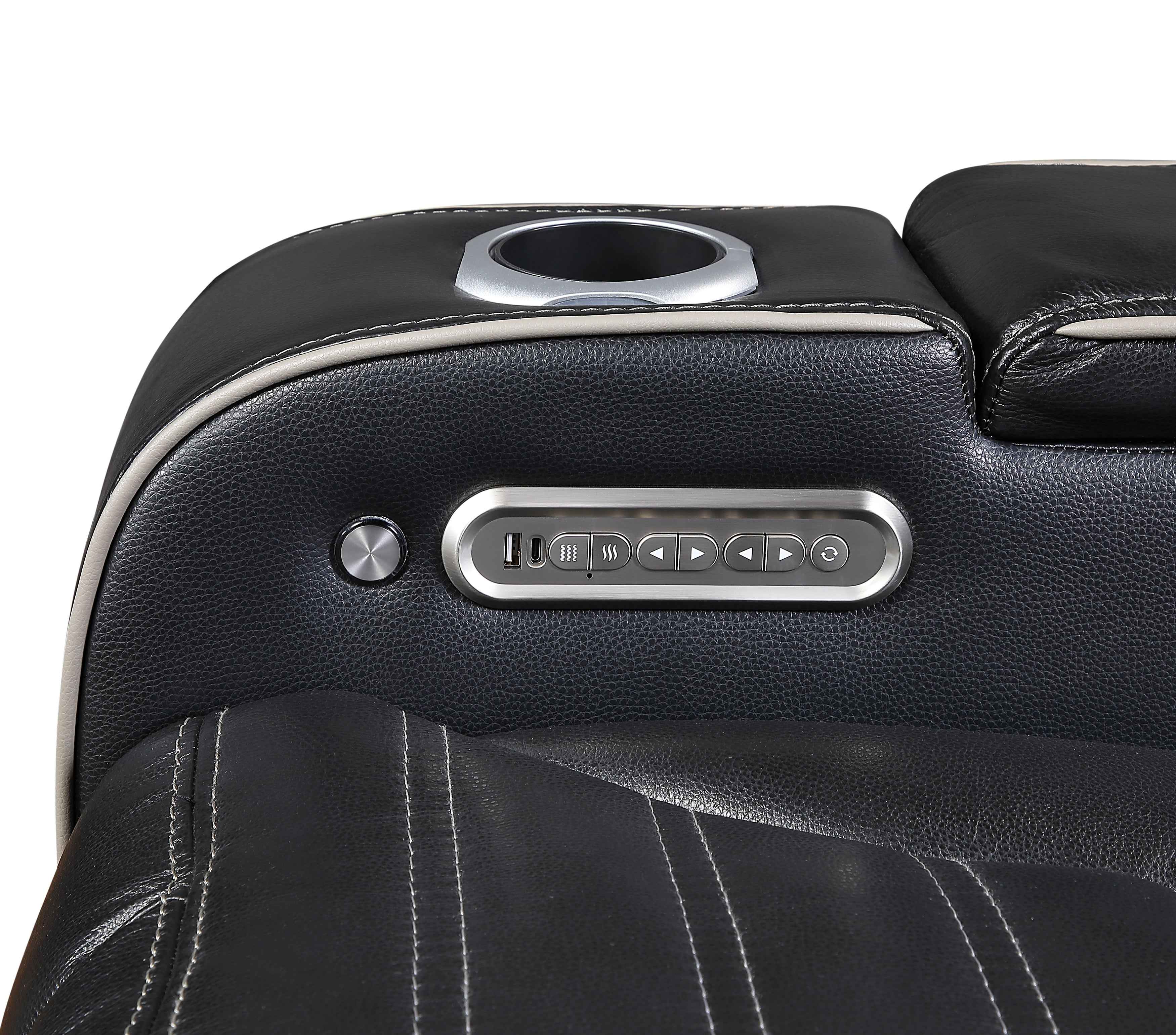 Cyber Black Power Double Reclining Loveseat with Center Console - Image 7