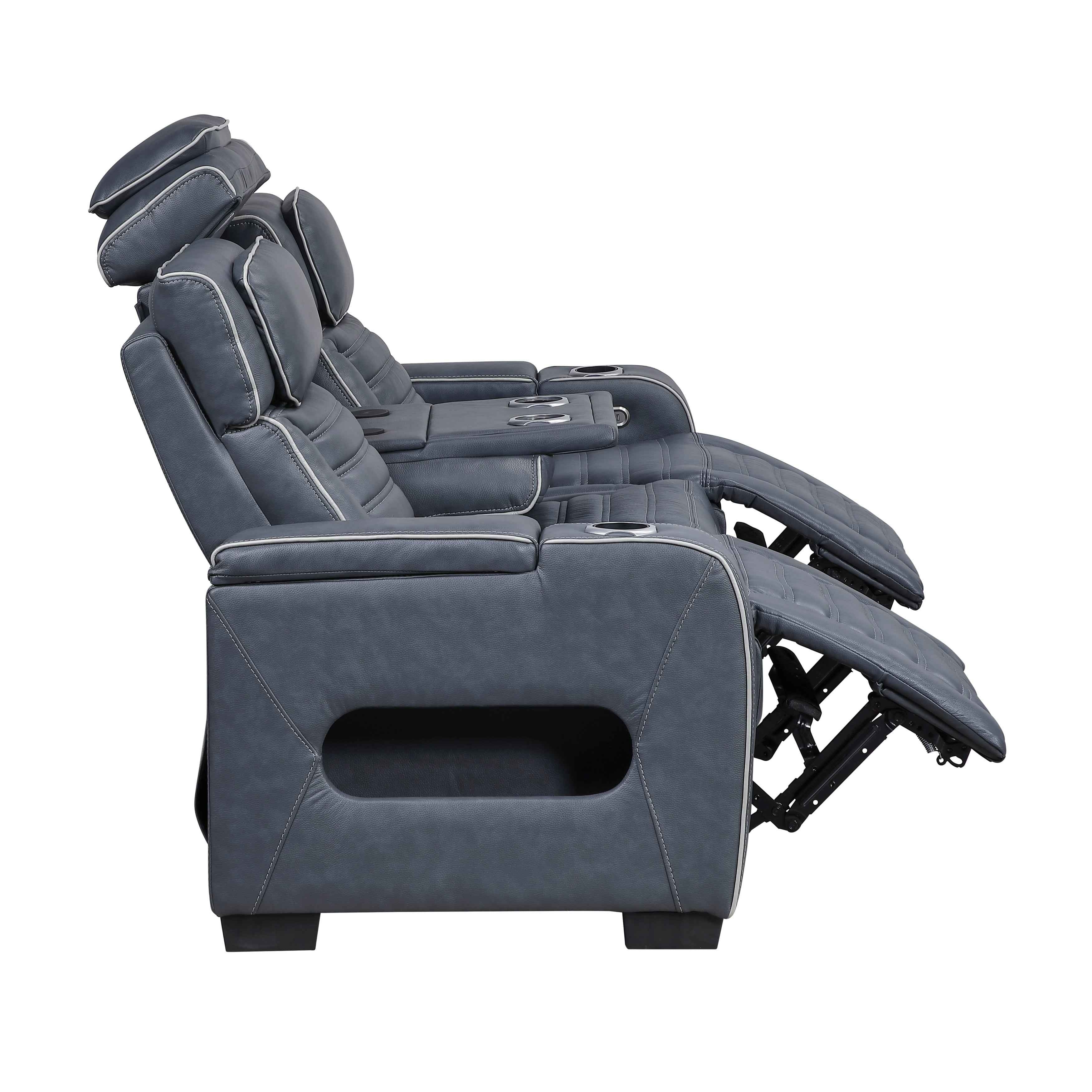 Cyber Blue Power Reclining Living Room Set - Image 7