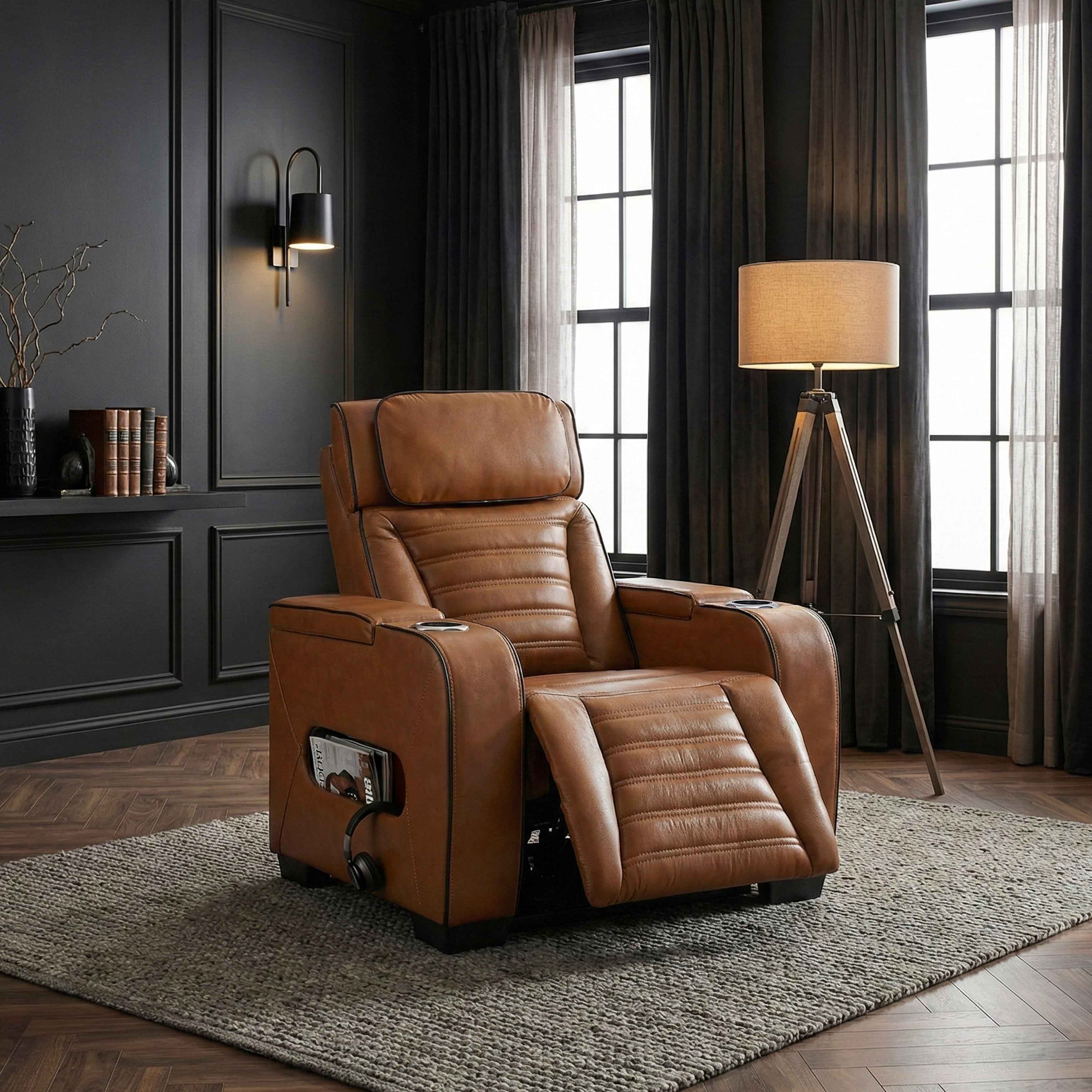 Cyber Brown Power Reclining Chair with Power Headrest - Image 21