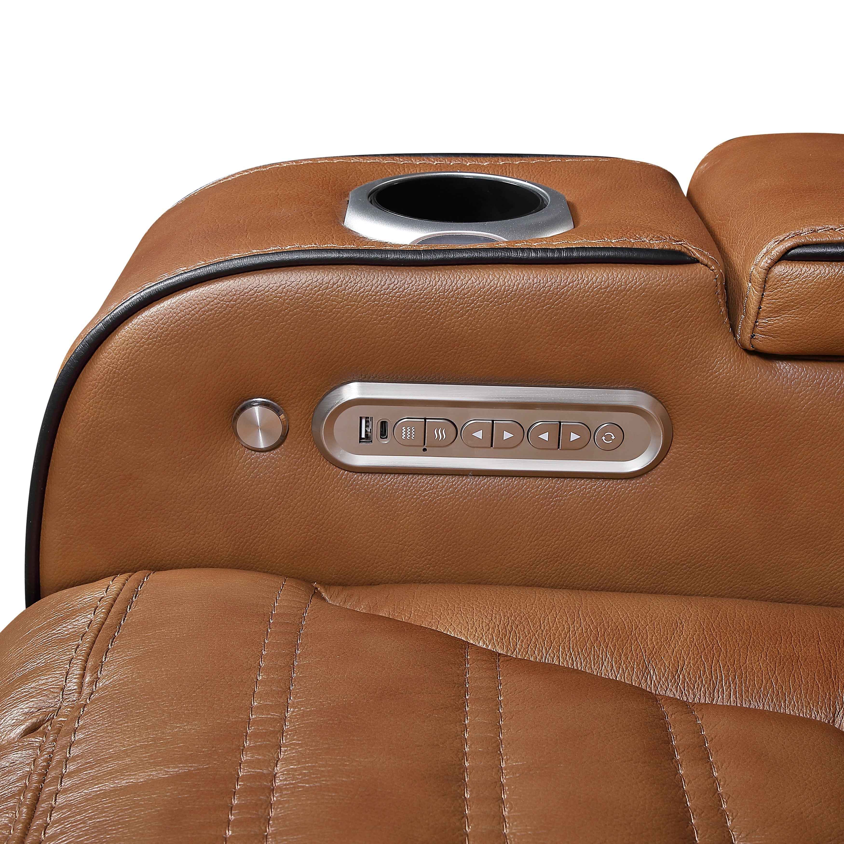 Cyber Brown Power Reclining Chair with Power Headrest - Image 9
