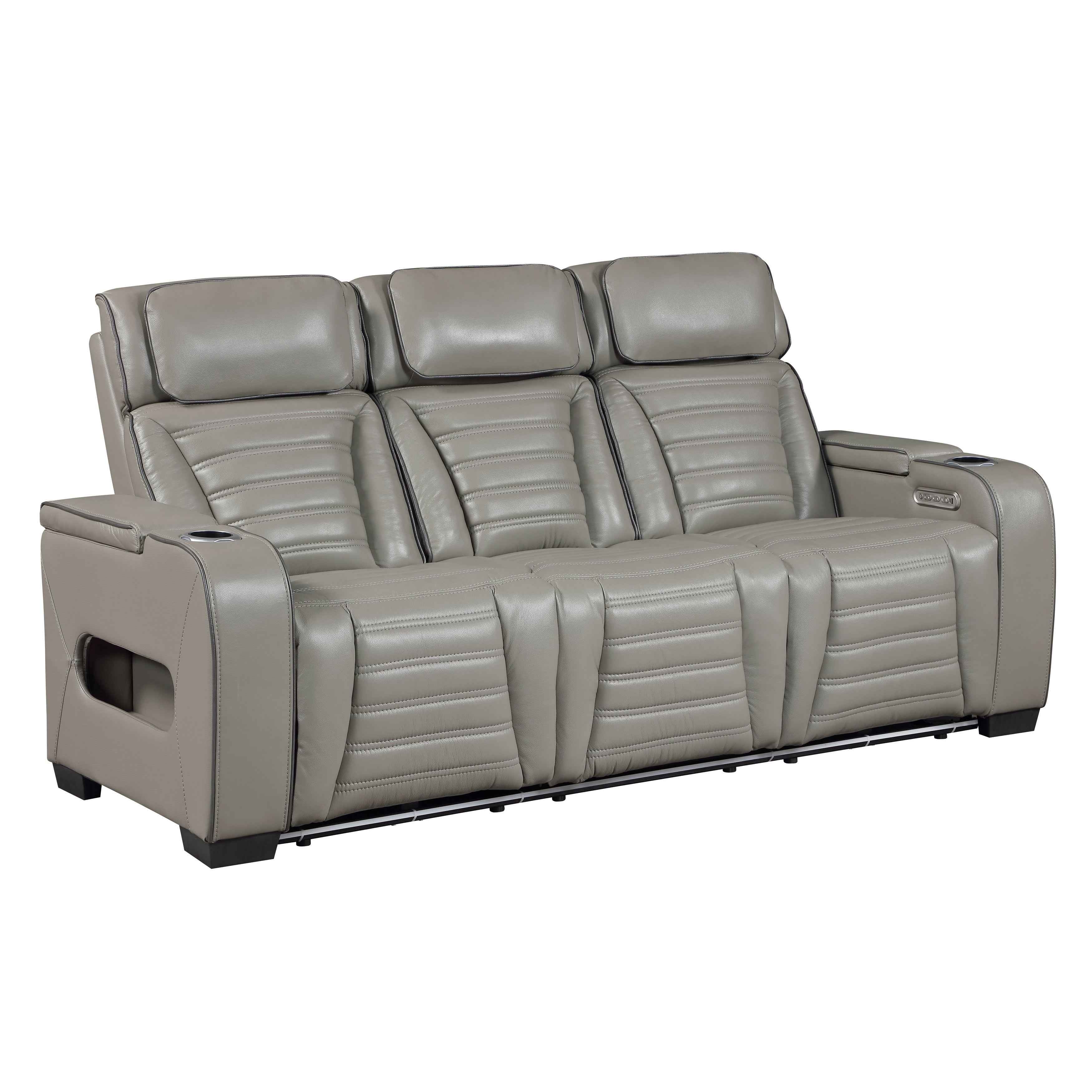 Cyber Gray Power Double Reclining Sofa with Center Drop-Down - Image 2
