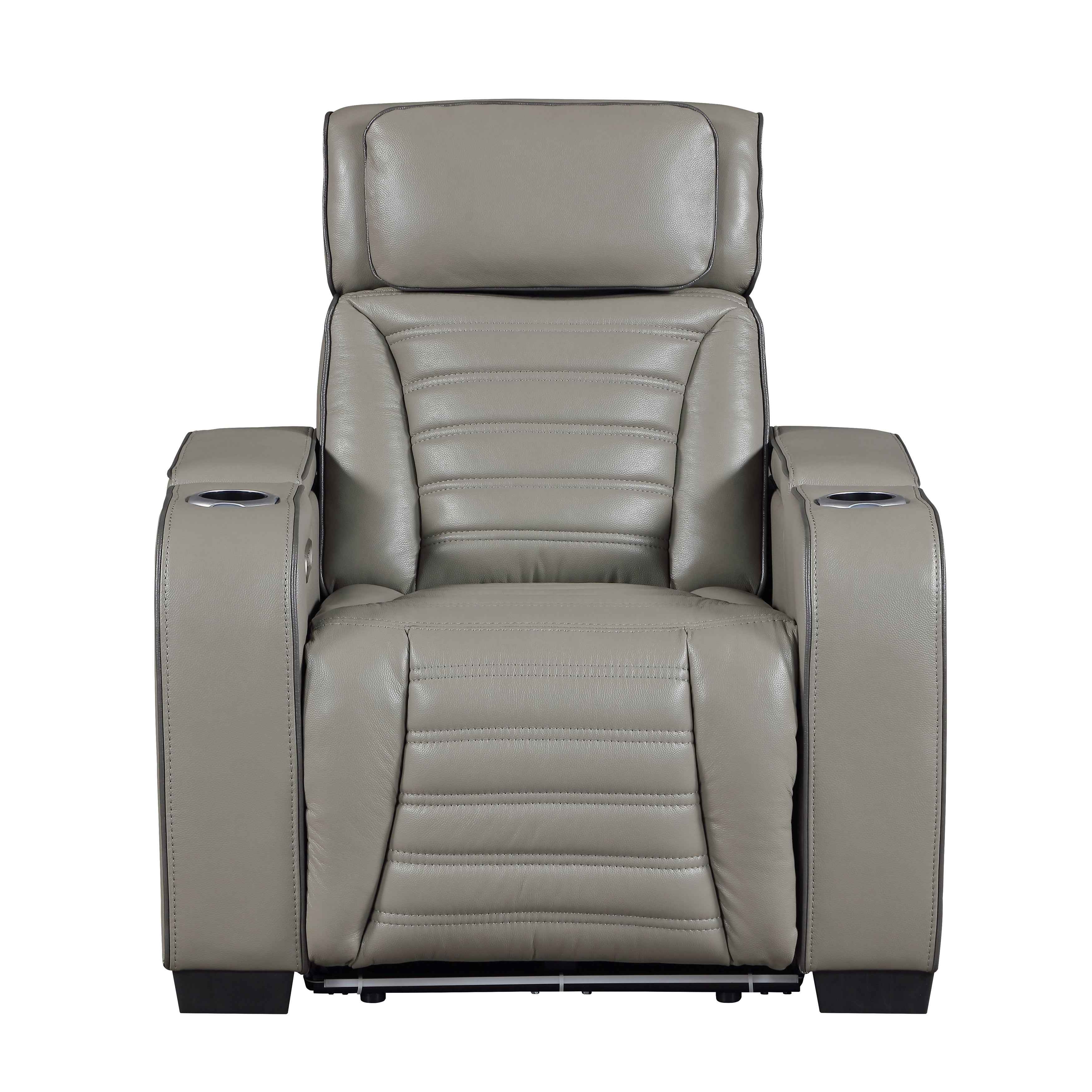 Cyber Gray Power Reclining Chair with Power Headrest