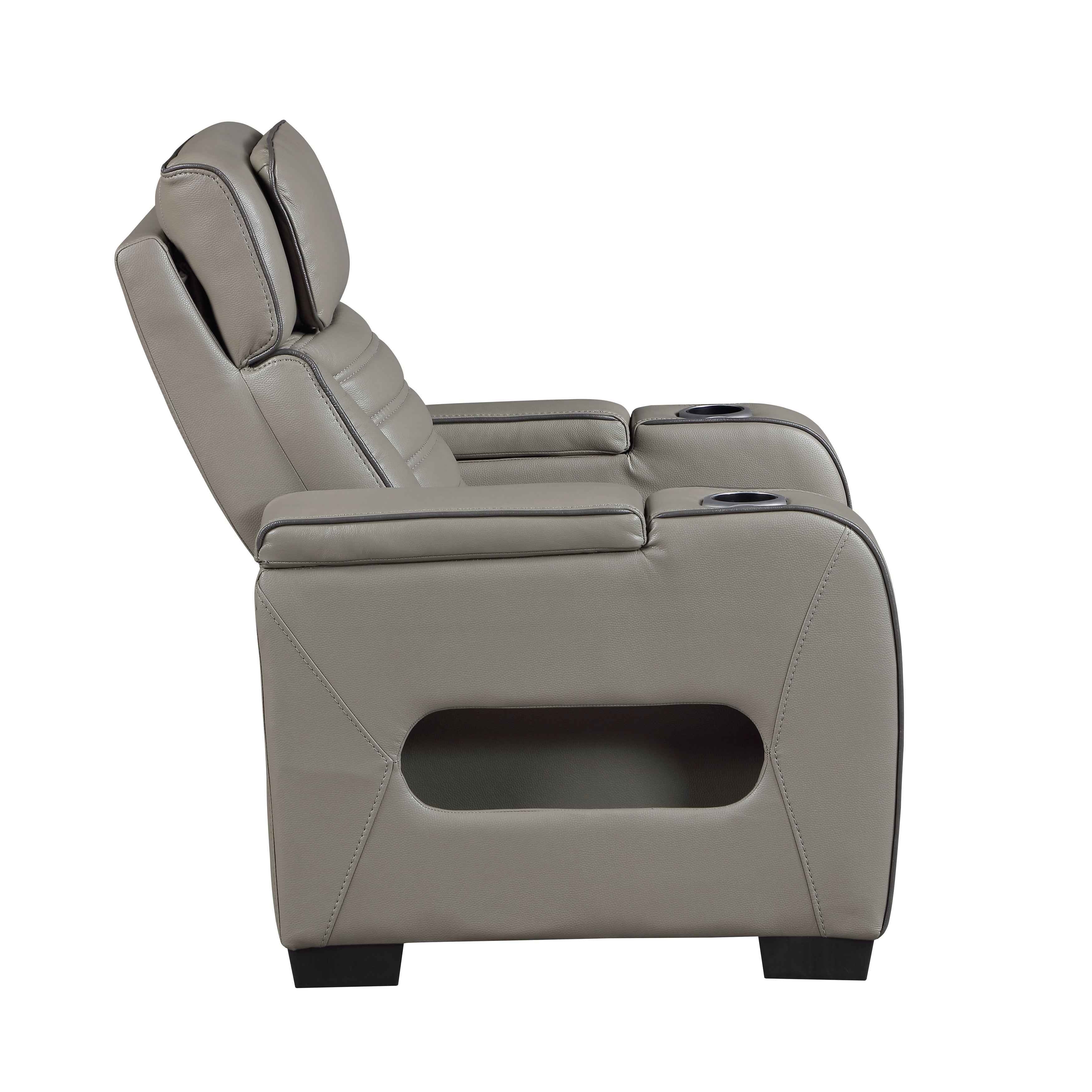 Cyber Gray Power Reclining Chair with Power Headrest - Image 3