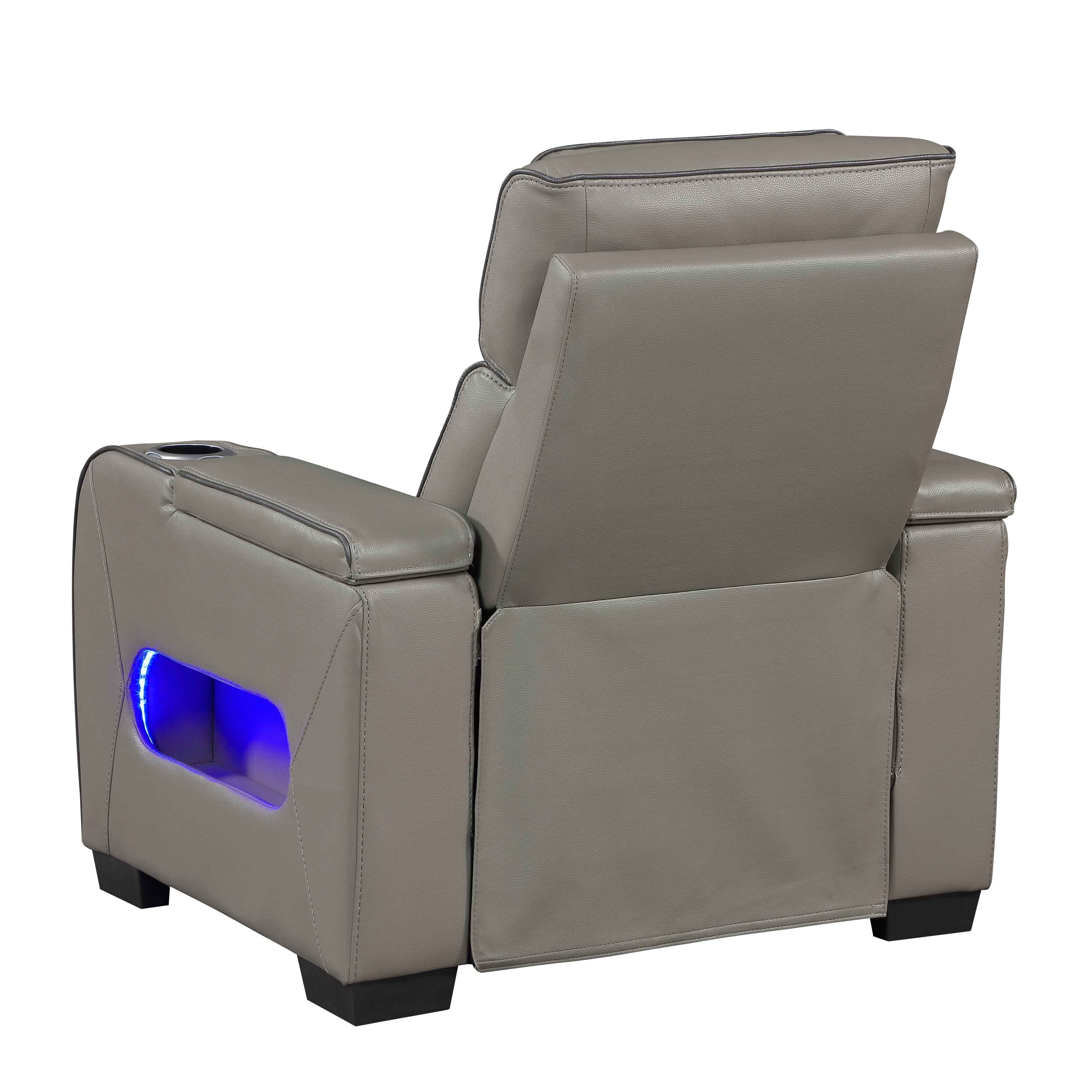 Cyber Gray Power Reclining Chair with Power Headrest - Image 4